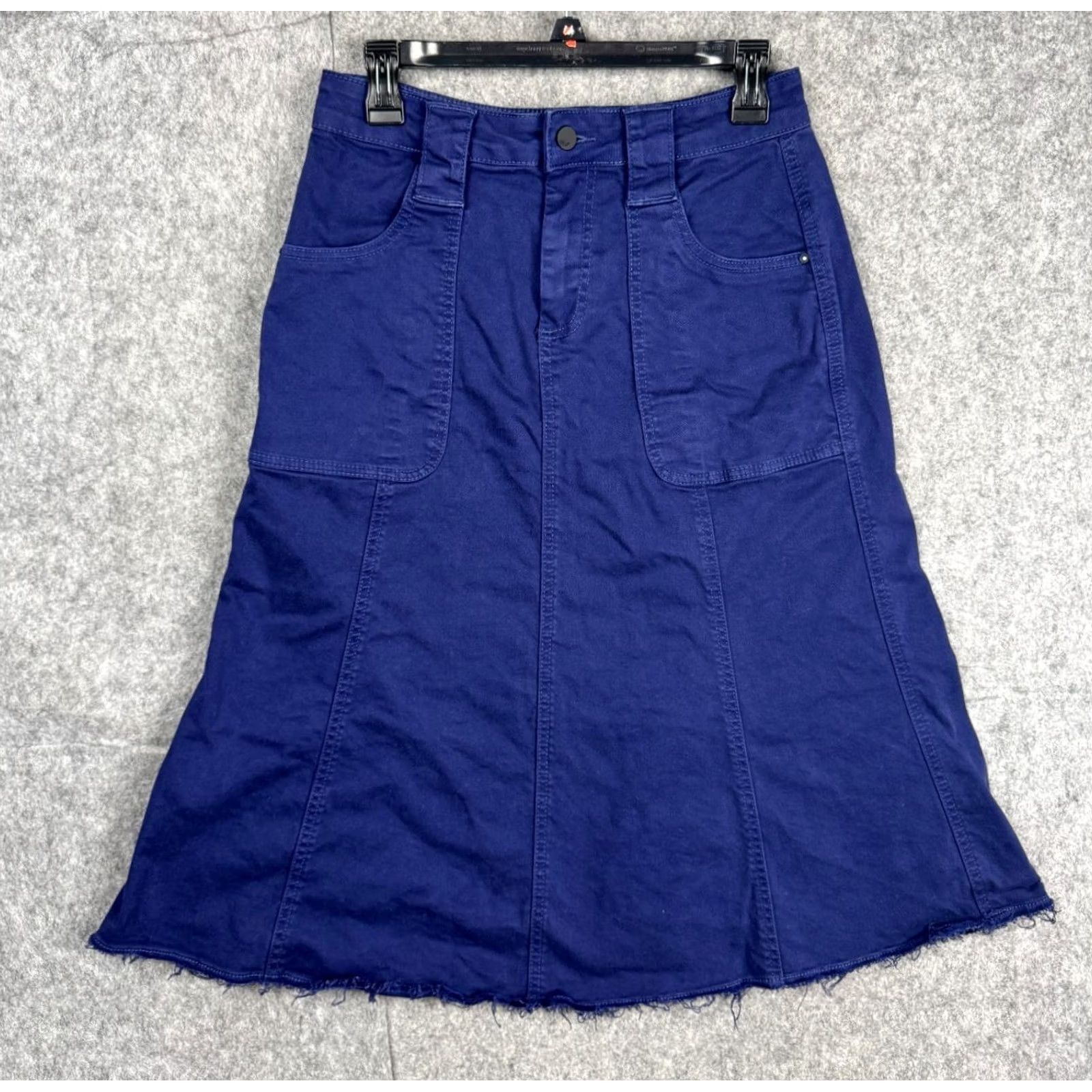 Denime Wash Lab Denim Skirt Women's 27 Blue Frayed Pockets A-Line Size 27" / US 4 / IT 40 - 2 Thumbnail