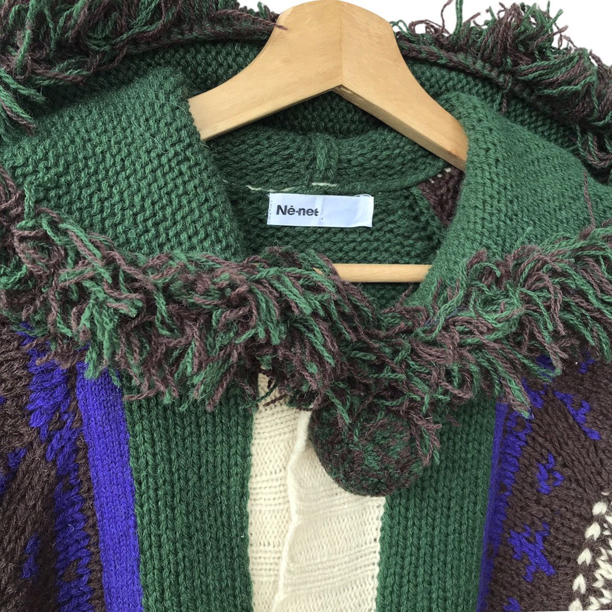 Issey Miyake × Japanese Brand × Ne-Net Ne-Net Japan Issey Miyake Design Knitted Hooded Sweater Size US M / EU 48-50 / 2 - 6 Thumbnail