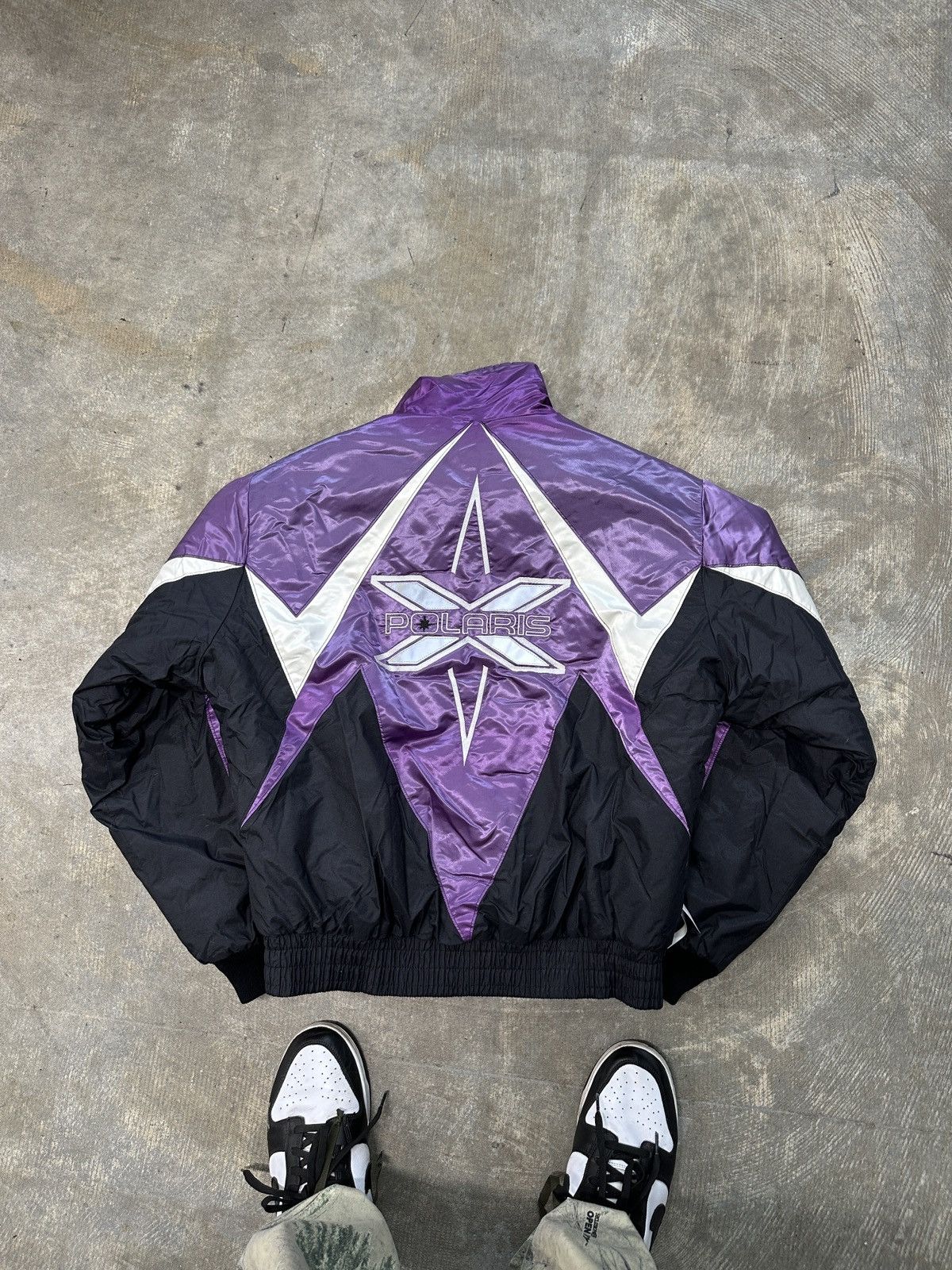 Vintage Vintage 80s 90s Motorcycle Snowmobile Polaris Satin Jacket Size US L / EU 52-54 / 3 - 3 Thumbnail