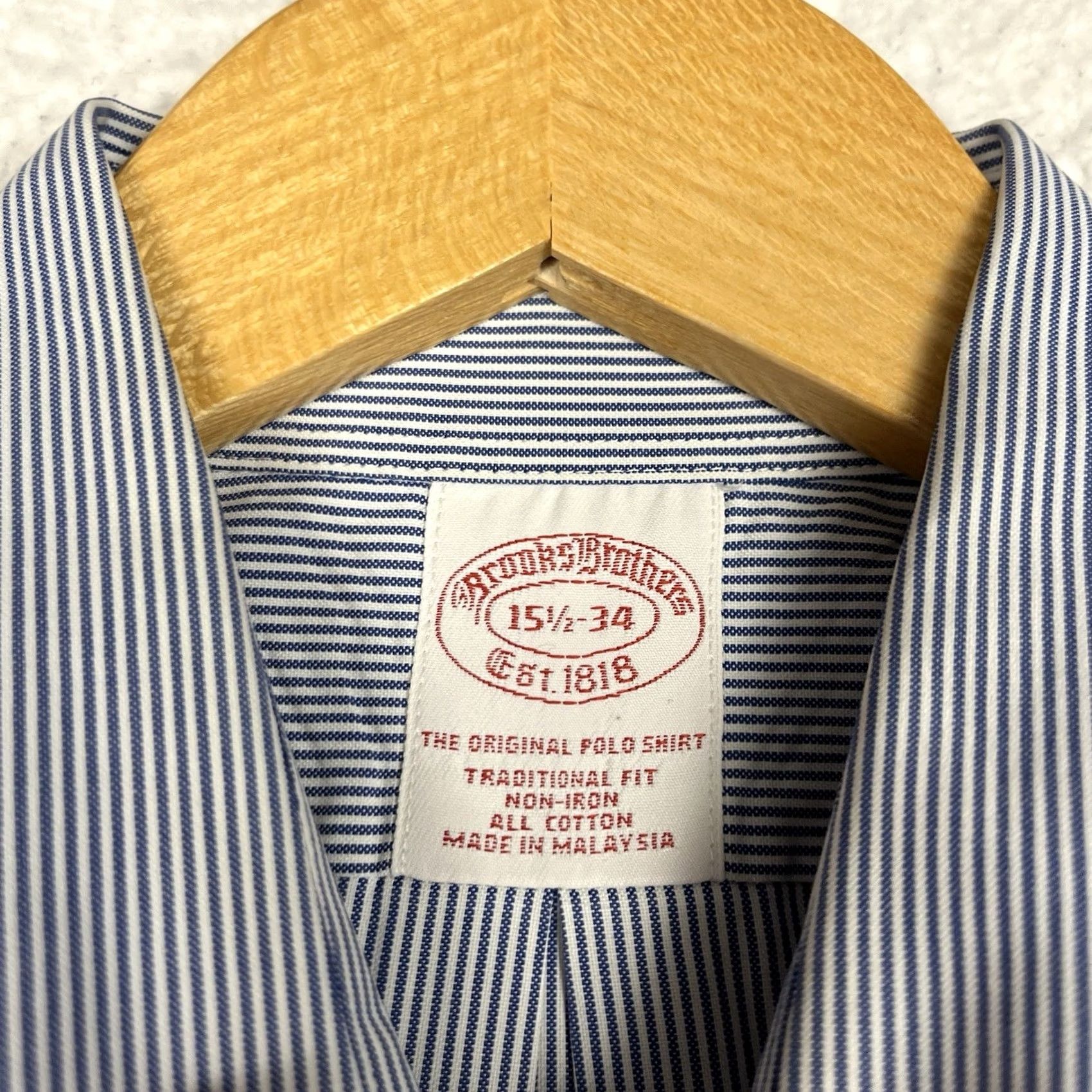 Brooks Brothers VINTAGE Brooks Brothers Shirt Button Down Oxford Blue Striped OCBD 15.5-34 Classic Preppy USA Mens Size US L / EU 52-54 / 3 - 2 Thumbnail