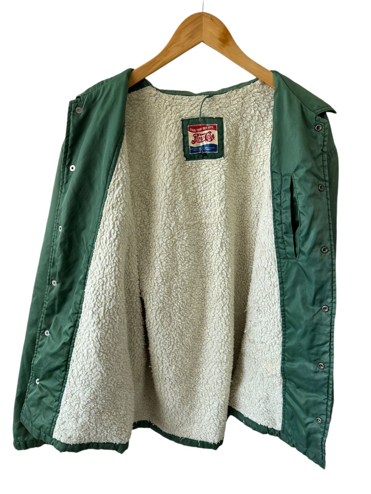 Coca Cola × Pepsi Vintage Pepsi Cola Satin Bomber Jacket Sherpa Lined Size US L / EU 52-54 / 3 - 10 Thumbnail