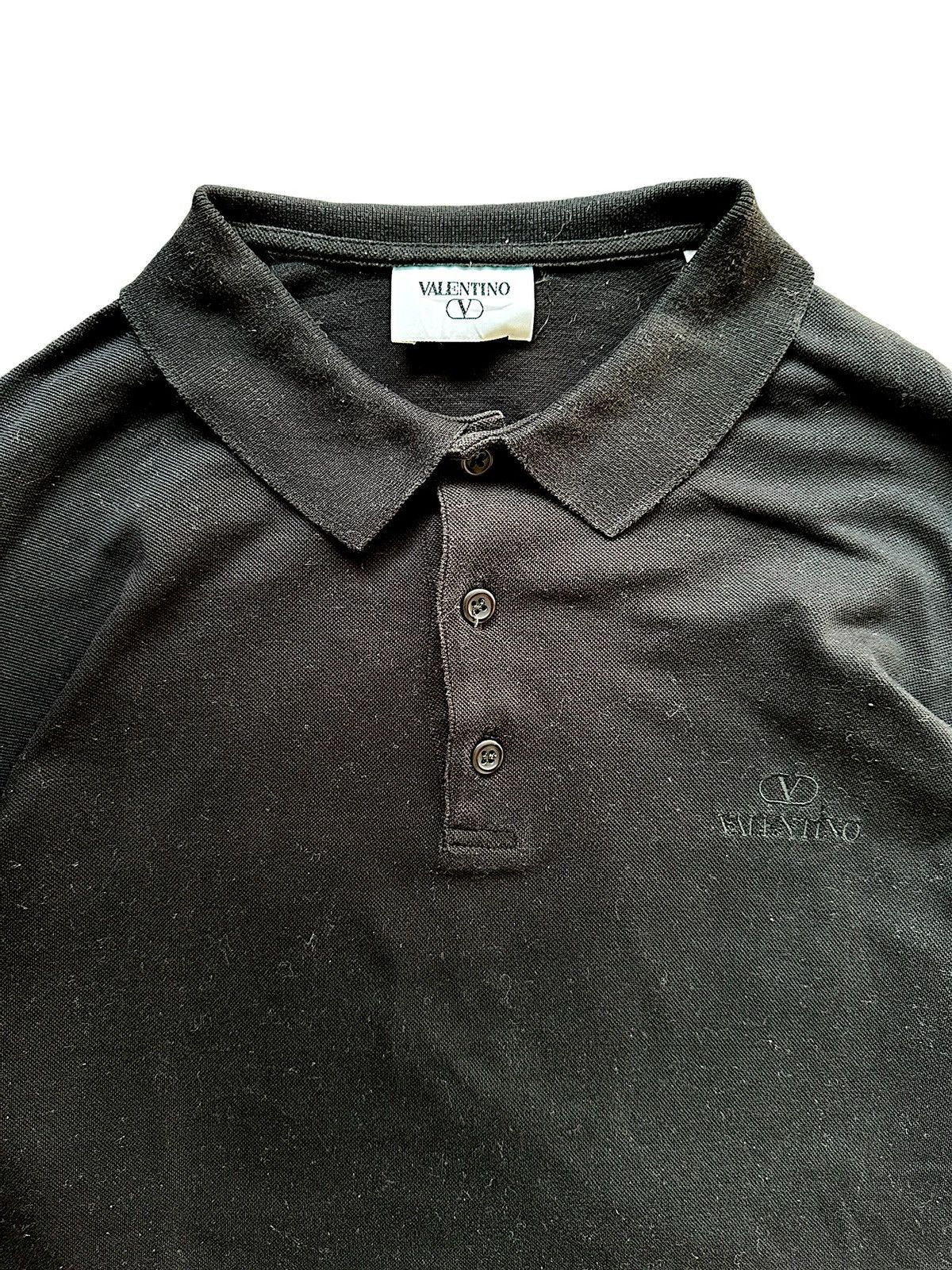 Valentino × Vintage 1990s Valentino polo black long sleeve Size US L / EU 52-54 / 3 - 3 Thumbnail
