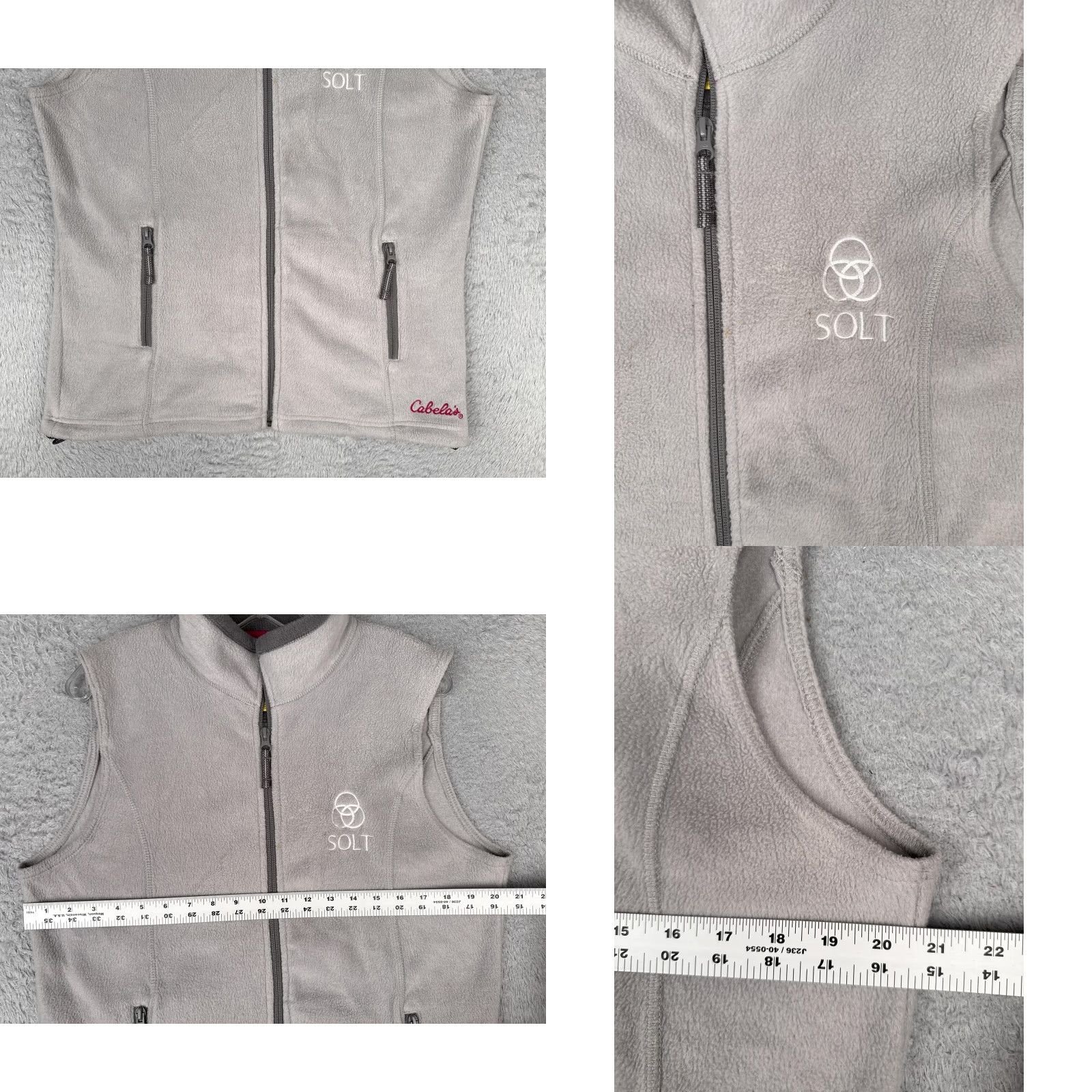 Vintage Cabela's Fleece Vest Womens Medium Gray Full Zip Pockets Outdoor SOLT Hiking Size M / US 6-8 / IT 42-44 - 8 Thumbnail