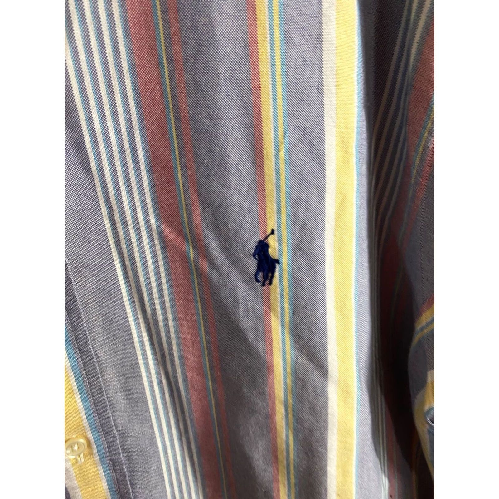 Ralph Lauren Ralph Lauren VTG Retro Stripe LONG SLEEVE SHIRT Men Large L 16.5 x 35 Button-Up Color Sharp Size US L / EU 52-54 / 3 - 2 Thumbnail