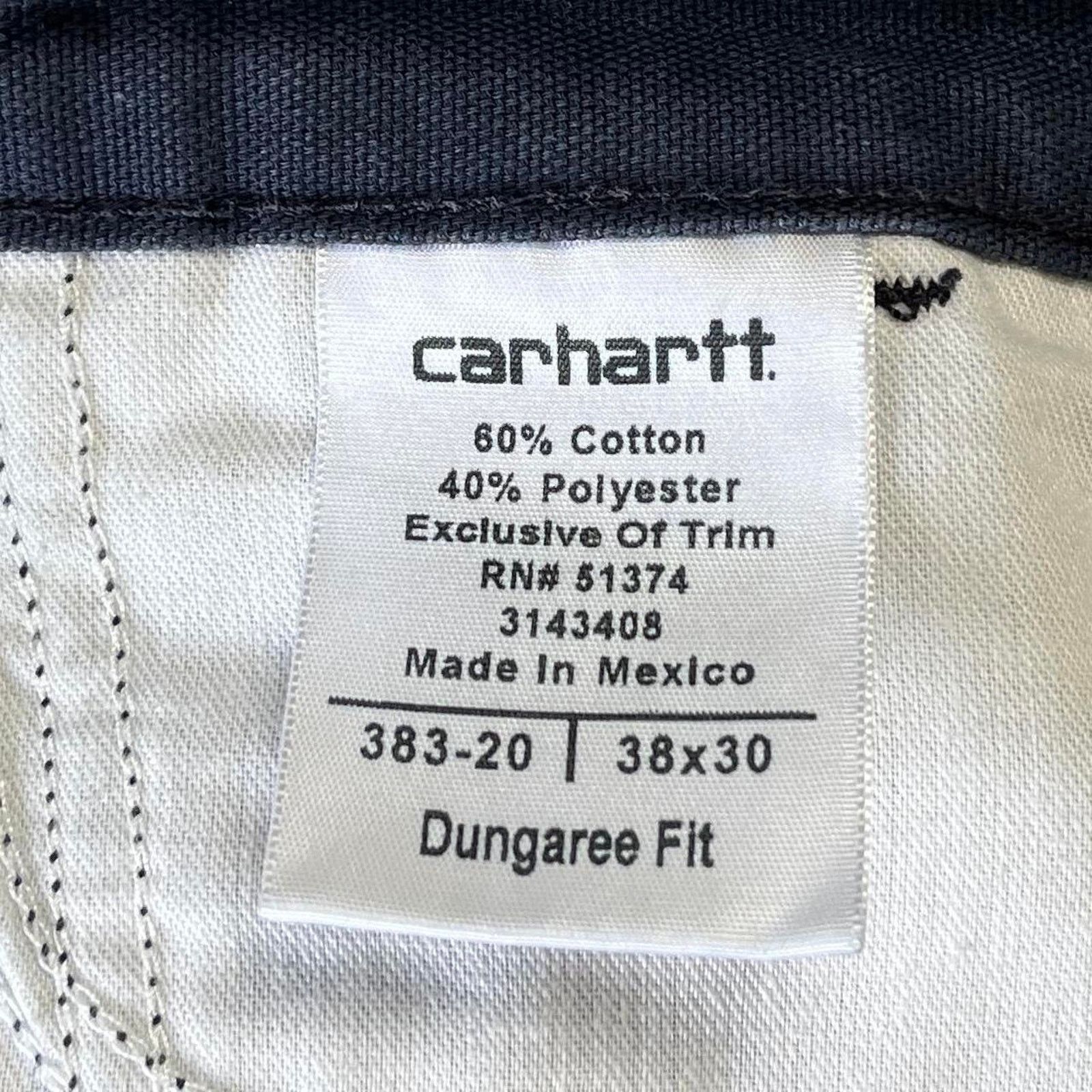 Carhartt × Carhartt Wip × Vintage Crazy Vintage Y2K Carhartt Baggy Carpenter Pants Navy Blue Size US 38 / EU 54 - 4 Thumbnail