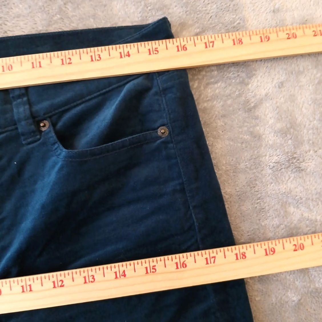 J.Crew J.Crew Stretch Pants Womens 29 Blue Velvet 31x29 Mid Rise Pockets Chino Pants Size 29" - 3 Thumbnail