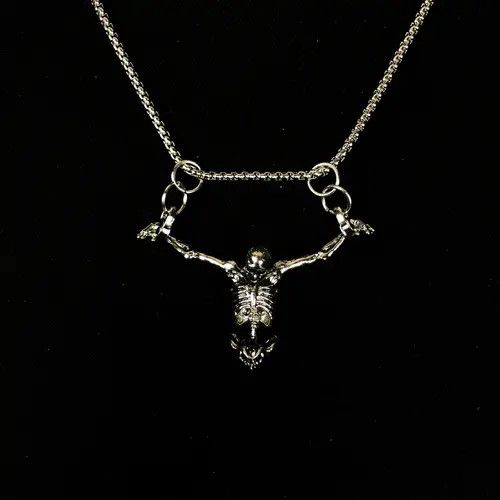 VIBE Skeleton Skull Necklace Punk Chain Size ONE SIZE - 4 Thumbnail