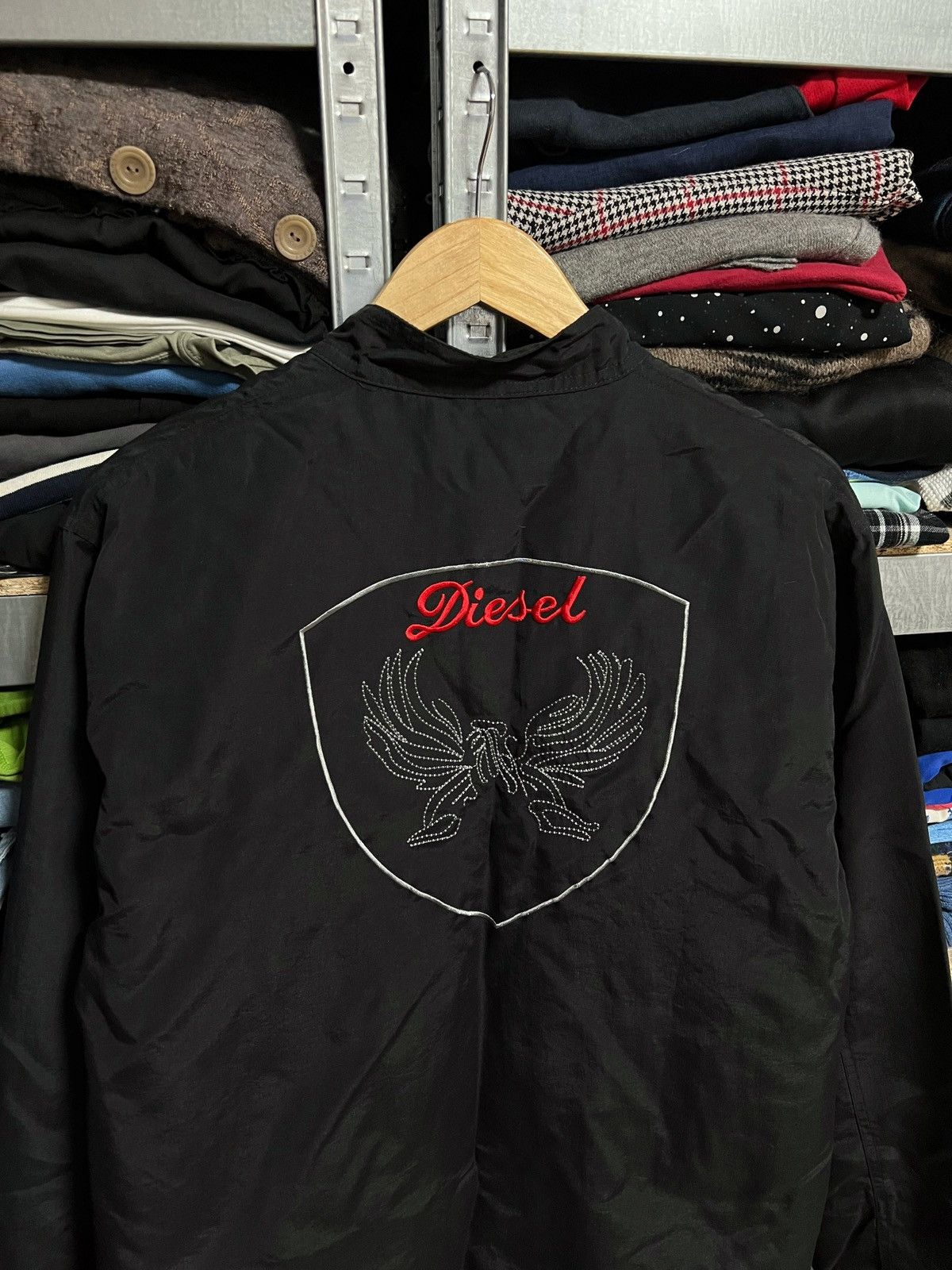 Diesel Vintage Diesel Big Logo Coach Full Zip Bomber Jacket Size L Size US L / EU 52-54 / 3 - 2 Thumbnail