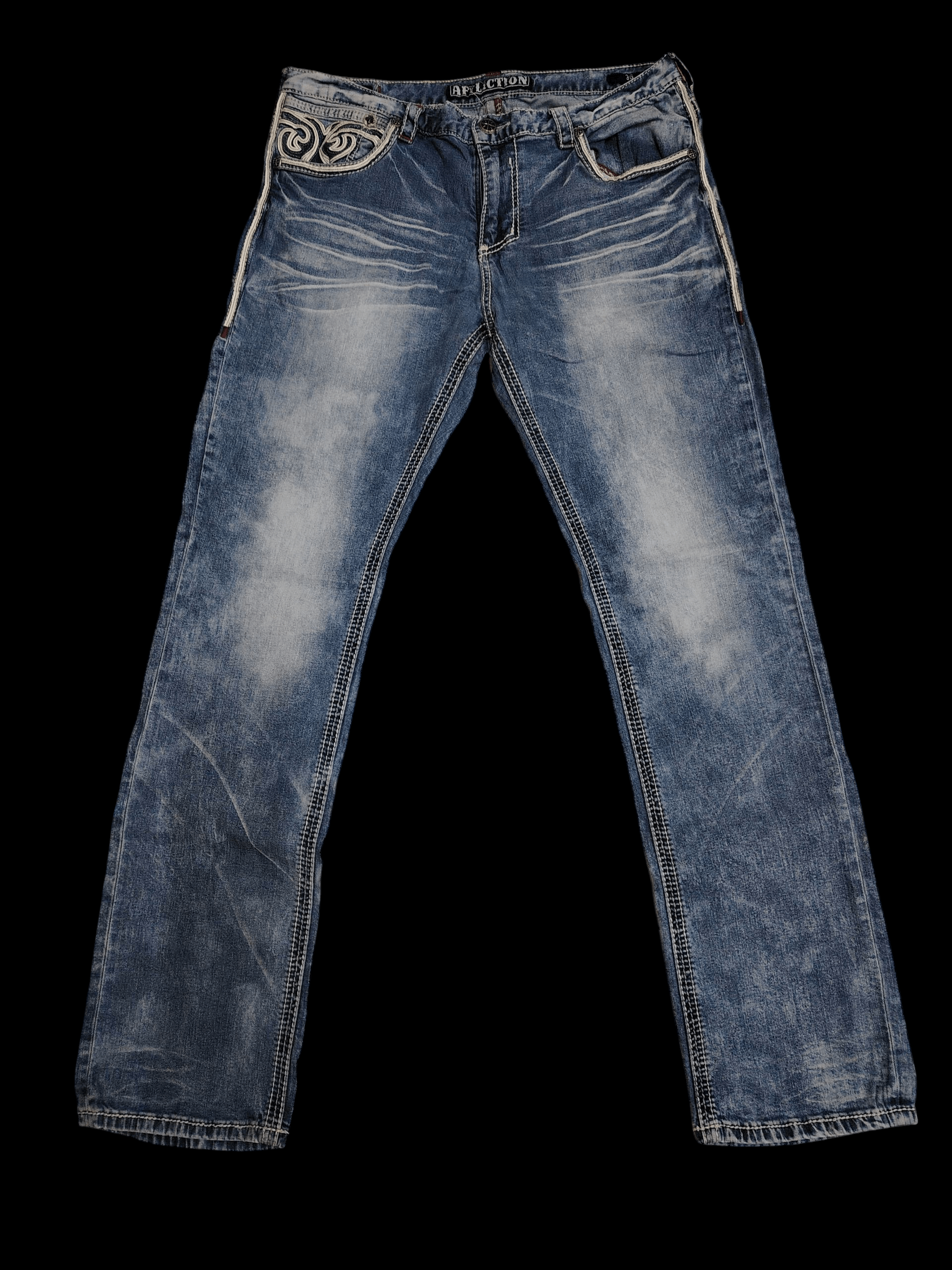Affliction VINTAGE BLACK PREMIUM AFFLICTION "ACE" JEANS Size US 36 / EU 52 - 2 Thumbnail