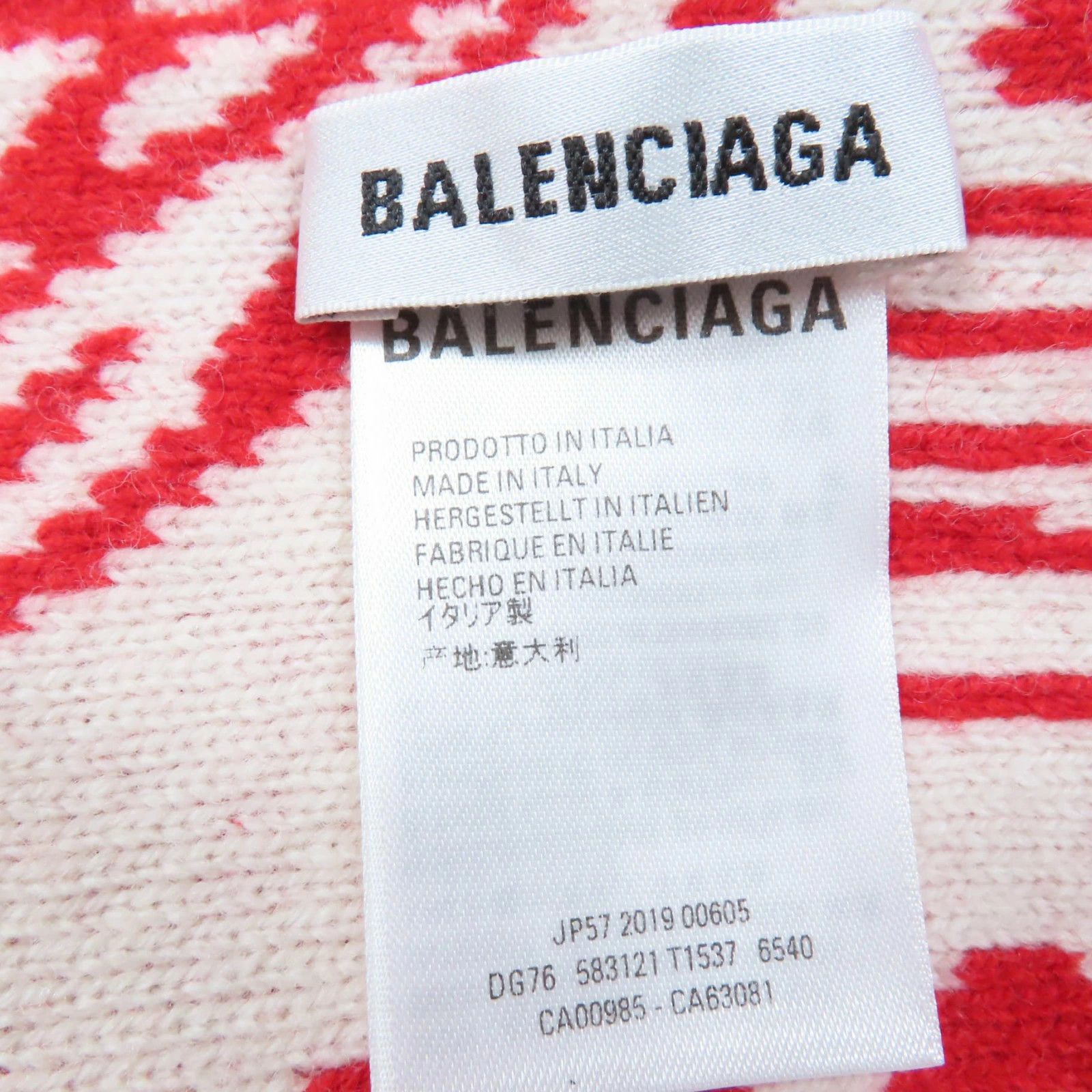 Balenciaga Balenciaga 583121 Virgin Wool Logo All-Over Print Scarf Size ONE SIZE - 5 Thumbnail