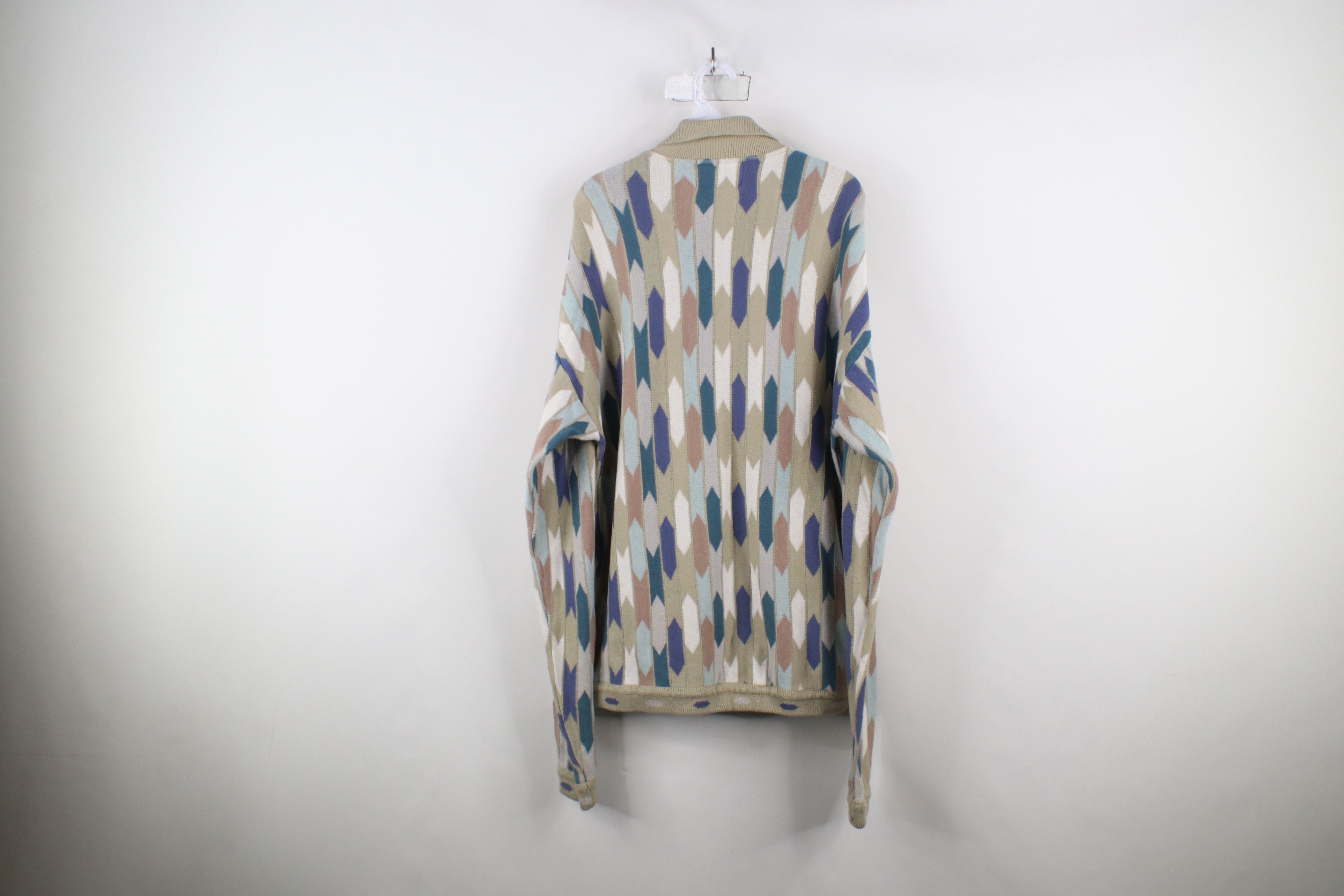 Vintage Vintage 90s Coogi Style Rainbow Knit Collared Sweater Size US M / EU 48-50 / 2 - 8 Thumbnail