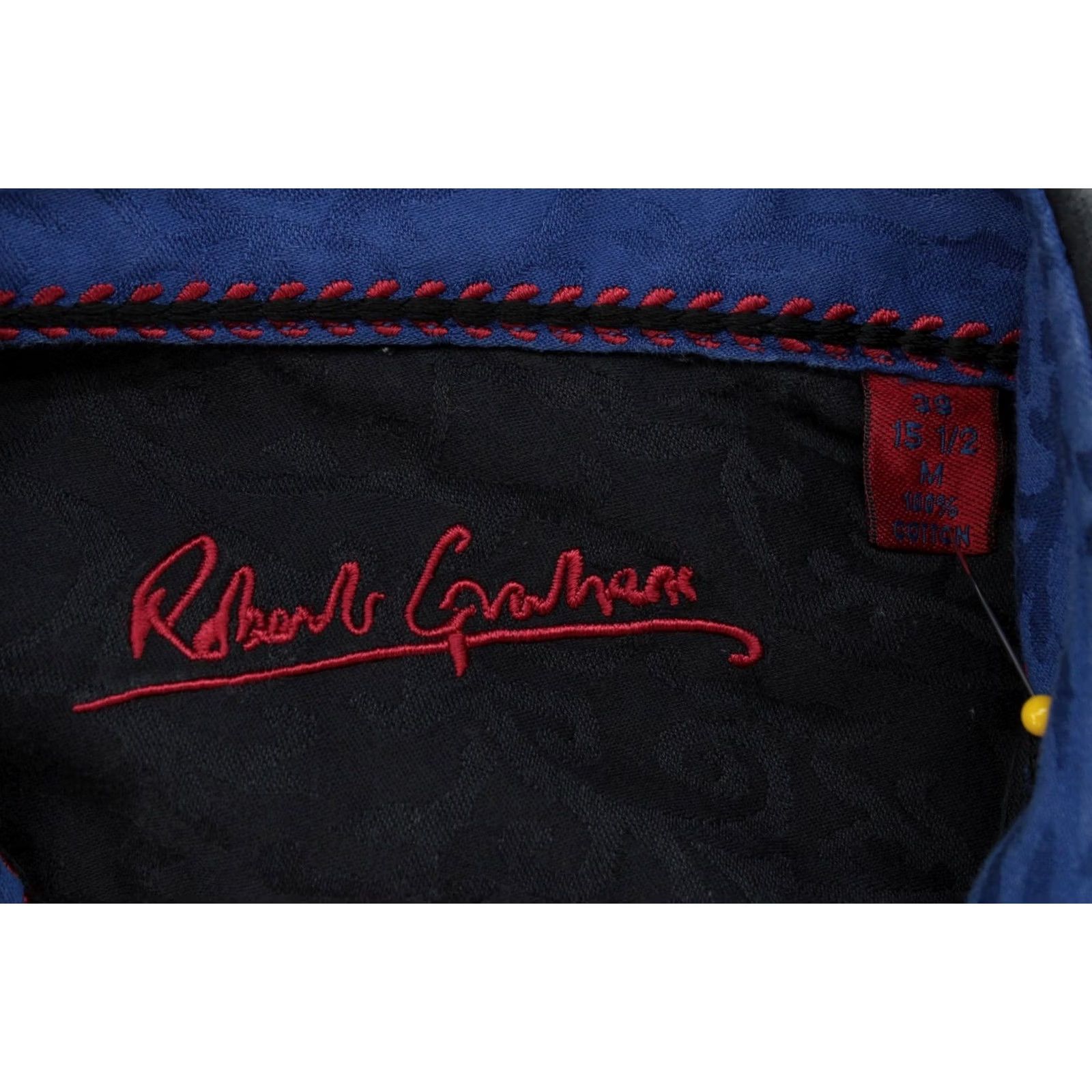 Robert Graham Robert Graham Shirt Mens Medium 15.5 Black Flip Cuff Embroidered Preppy Designer Wearable Art Shirt Bagde? Size US M / EU 48-50 / 2 - 5 Thumbnail