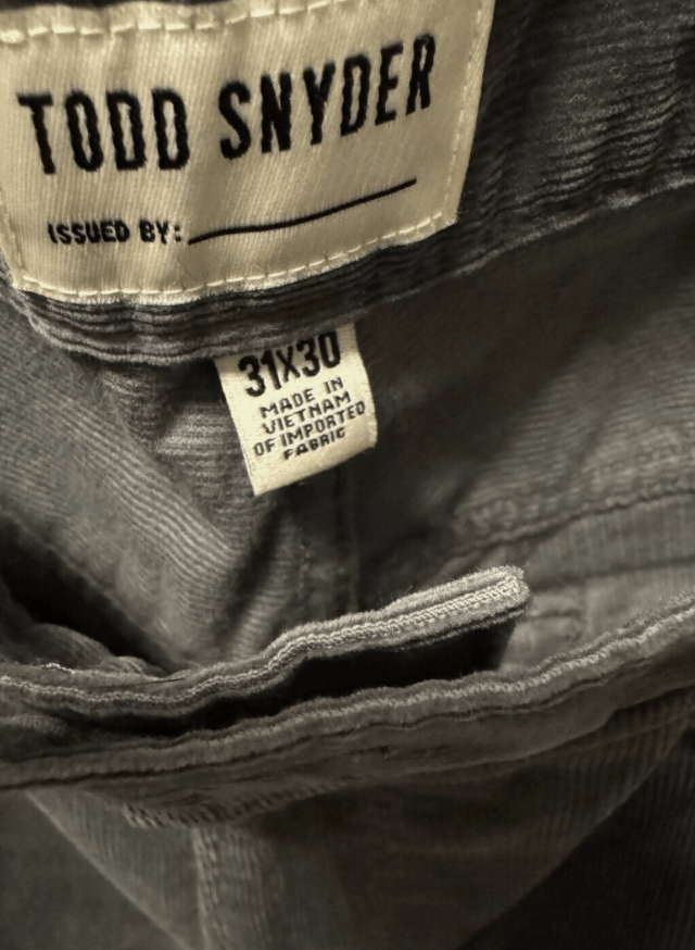 Todd Snyder Todd Snyder 31/30 Slim Fit 5-Pocket Italian Corduroy Pant Size US 31 - 5 Thumbnail