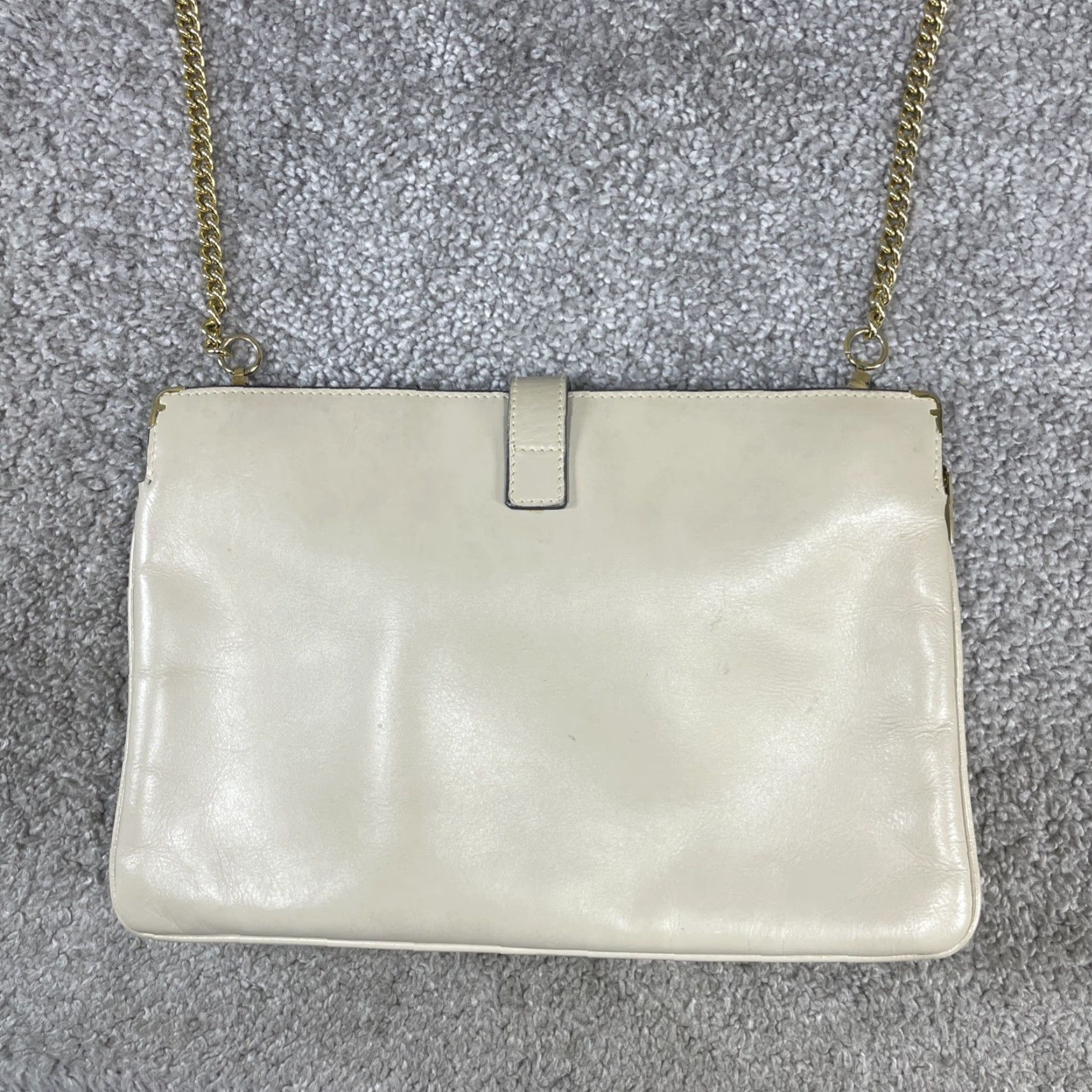 Salvatore Ferragamo SALVATORE FERRAGAMO VINTAGE Shoulder Bag Womens Medium White Leather Chain Strap Zip Closure Casual Outdoor Size ONE SIZE - 5 Thumbnail