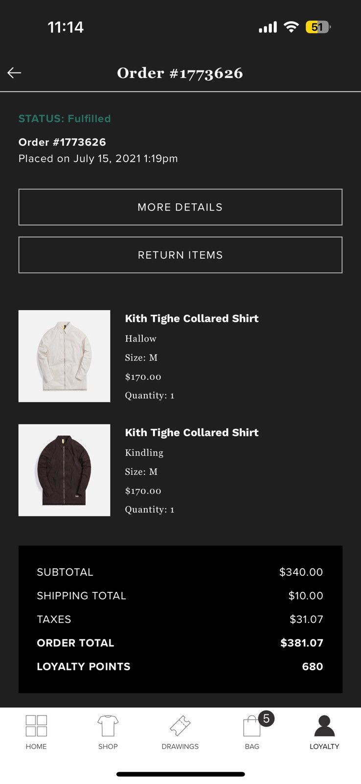 Kith Kith Tighe Collared Shirt Kindling Size US M / EU 48-50 / 2 - 5 Thumbnail