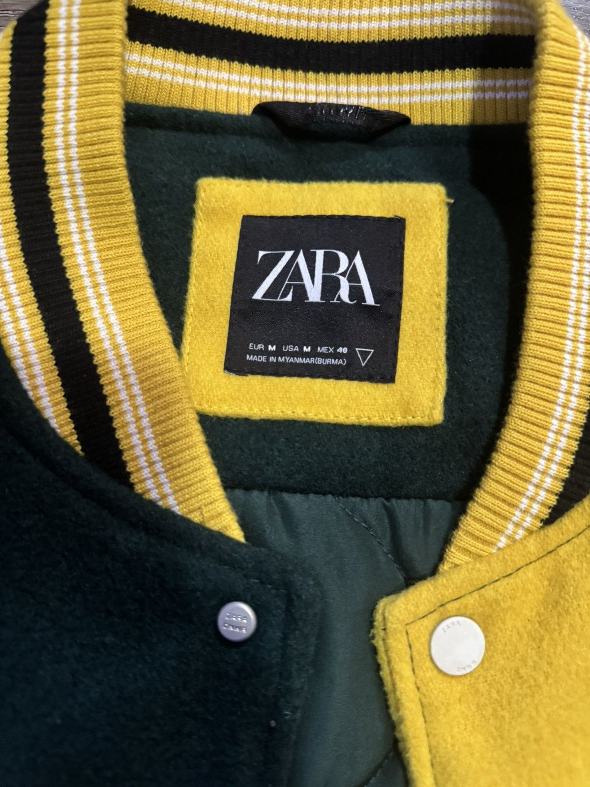 Zara Zara Men’s Yellow and Green “Underground” Varsity Size US M / EU 48-50 / 2 - 3 Thumbnail