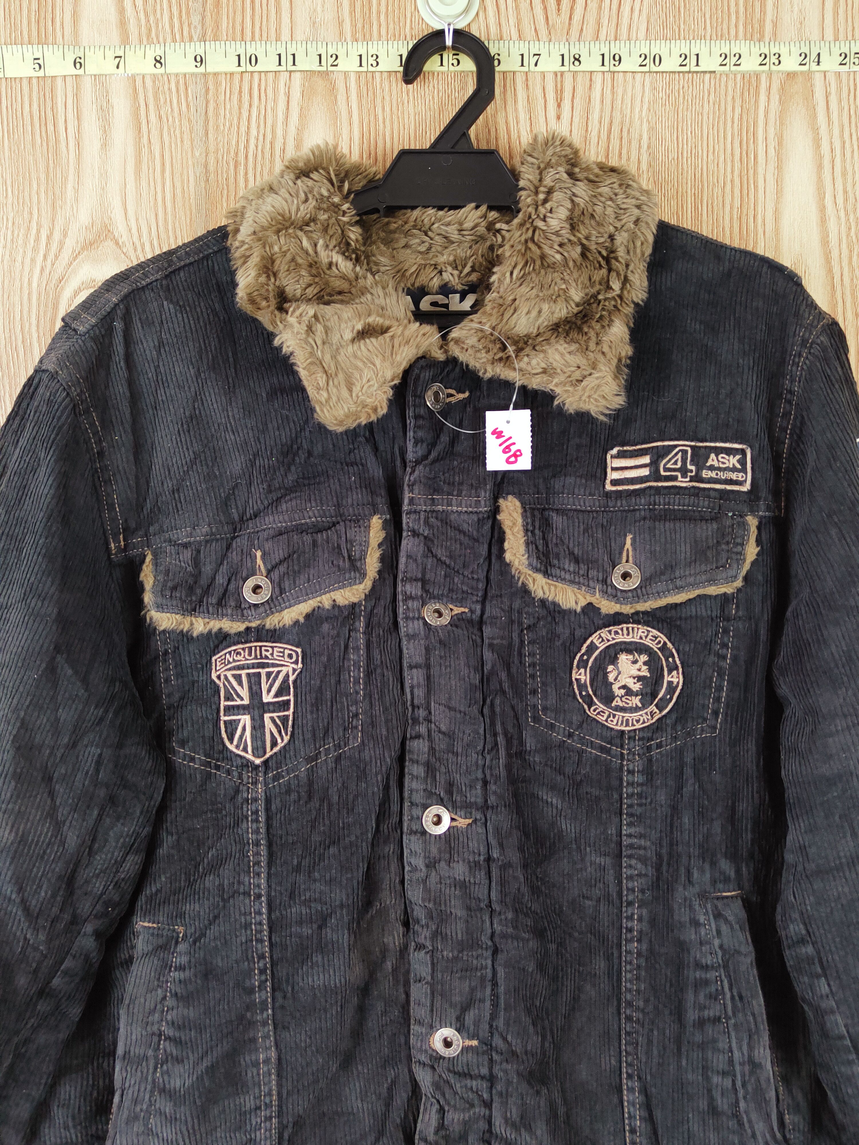 Japanese Brand Ask Black Corduroy Jackets winter #W168 Size US M / EU 48-50 / 2 - 2 Thumbnail