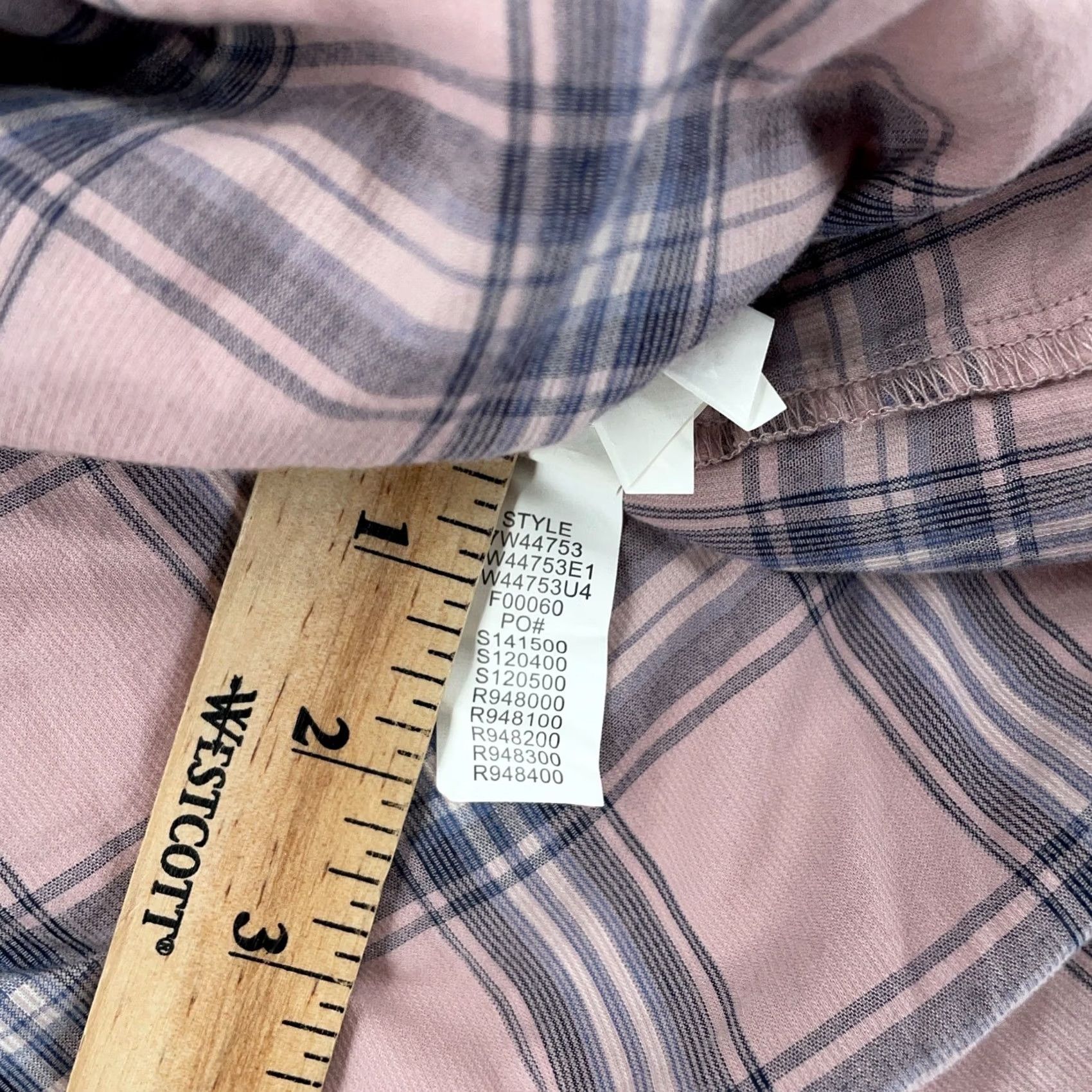 Lucky Brand Lucky Brand Shirt Womens XS Pink Blue Plaid Collared Button Up Raw Hem 7W44753 Size XS / US 0-2 / IT 36-38 - 7 Thumbnail