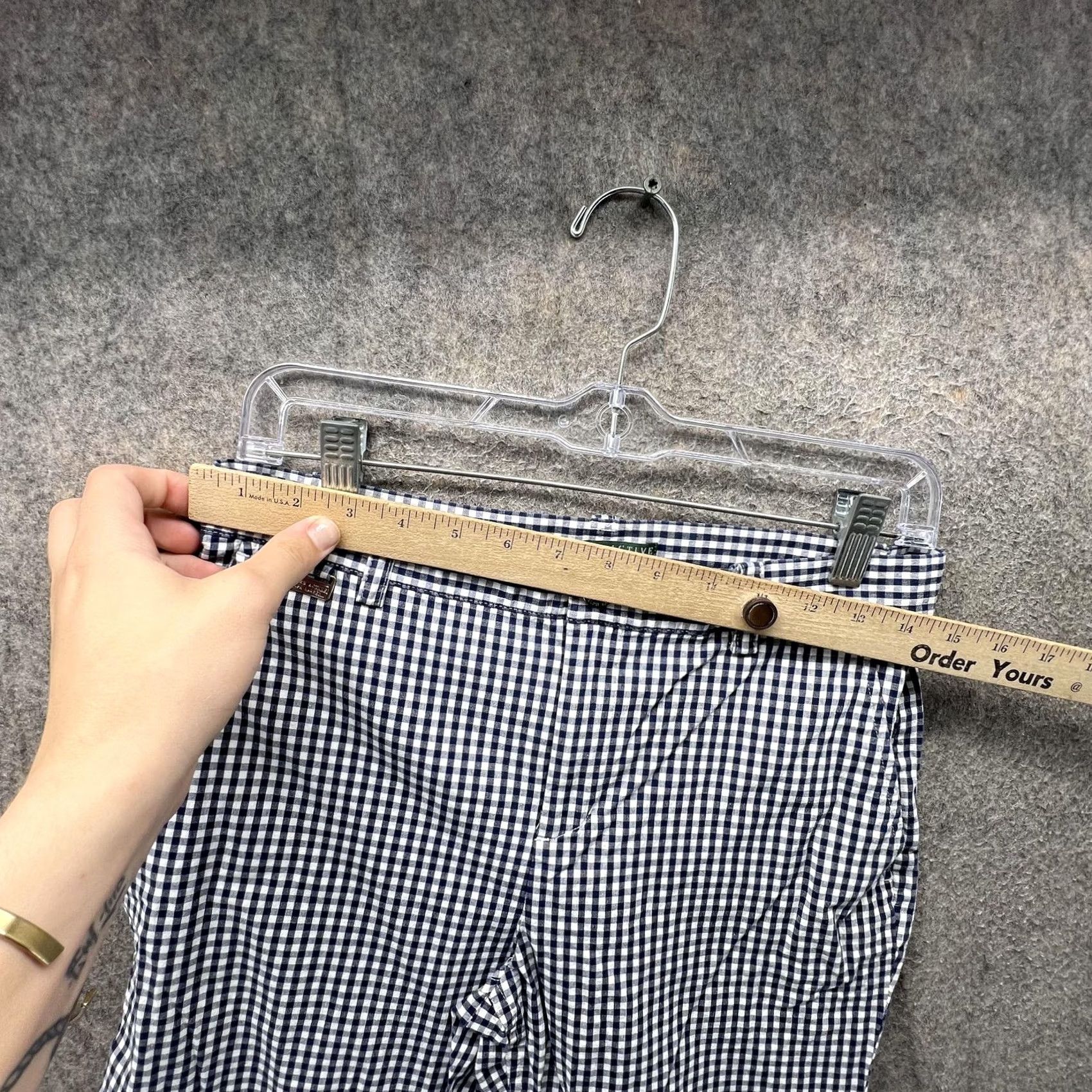 Ralph Lauren Lauren Active Ralph Lauren Pants Womens 4 Capri Blue Check Stretch Casual Size 27" / US 4 / IT 40 - 5 Thumbnail