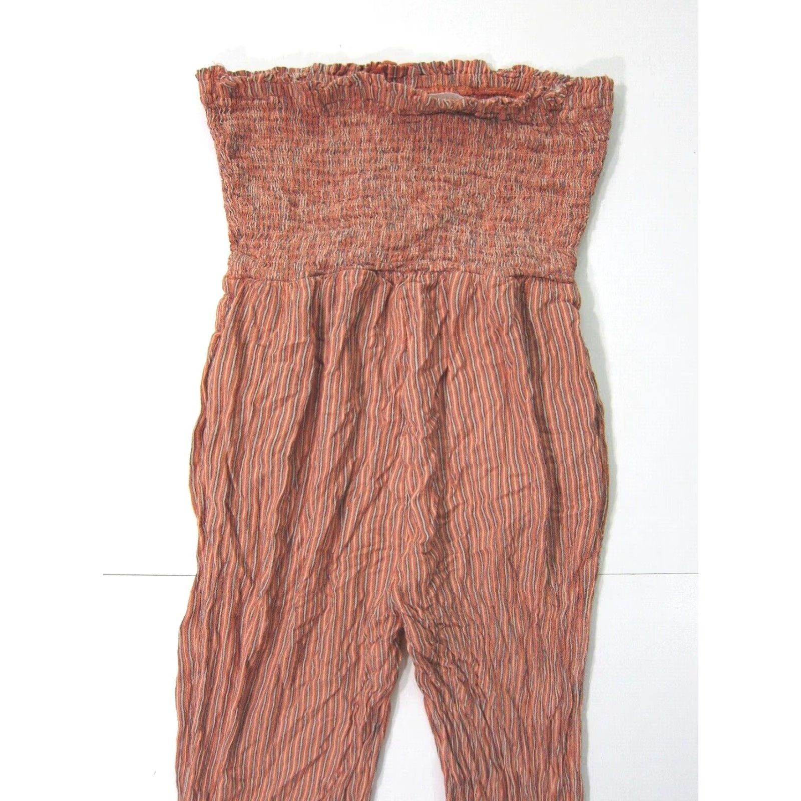 Vintage VINTAGE Aeropostale 100% Rayon Orange Stripe Strapless Pocket Romper Jumper Women Small Size S / US 4 / IT 40 - 6 Thumbnail