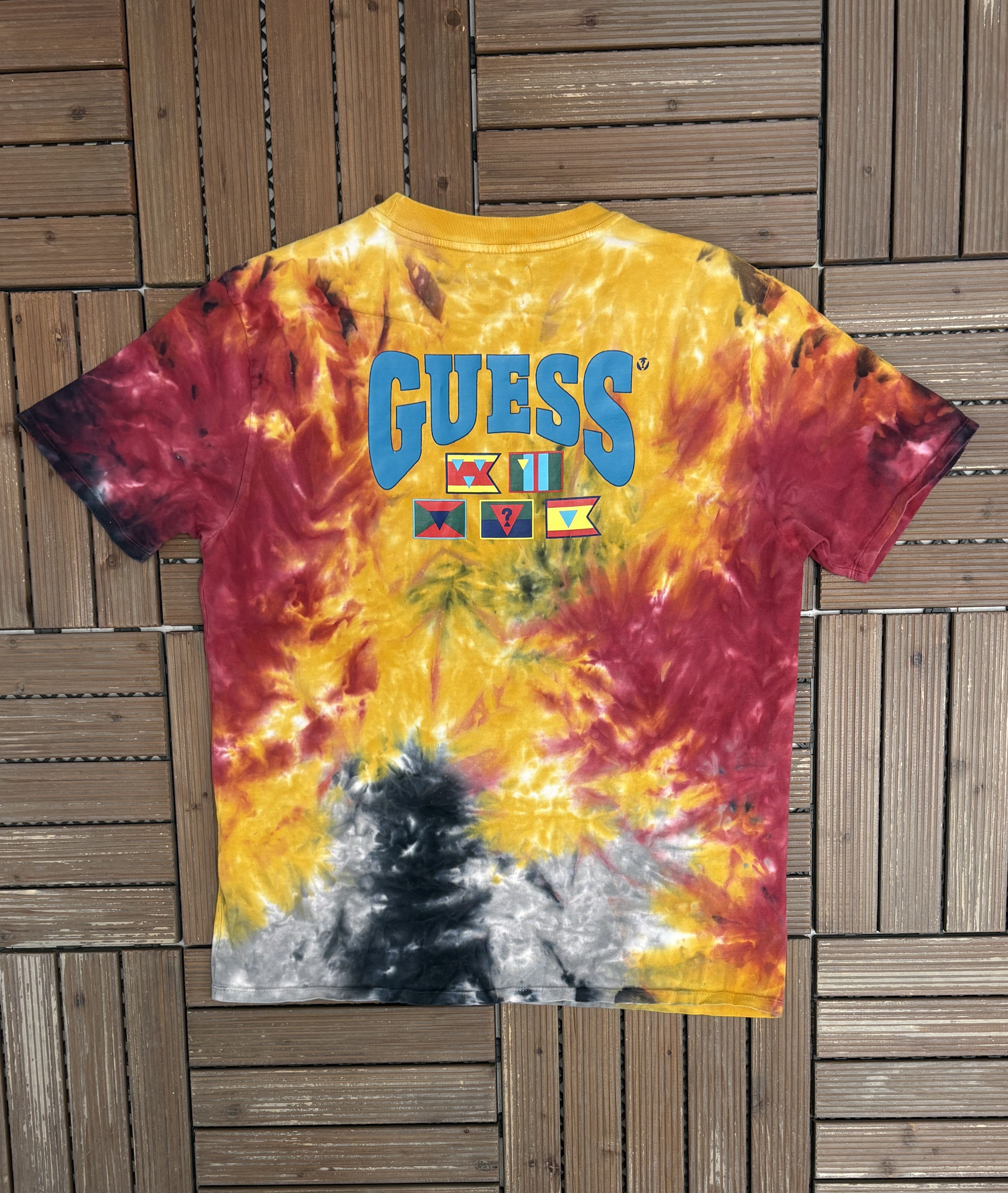 Guess Guess Tie Dye Flags Yellow T-Shirt Tee Size US M / EU 48-50 / 2 - 4 Thumbnail