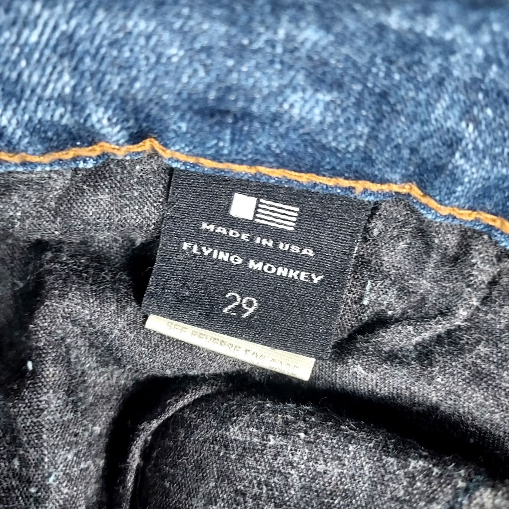 Vintage Flying Monkey Platinum Low Rise Skinny Jeans 29 Blue Denim Women's 5-Pocket Stretch USA Made Spring Summer Fall Winter Size 29" - 5 Thumbnail