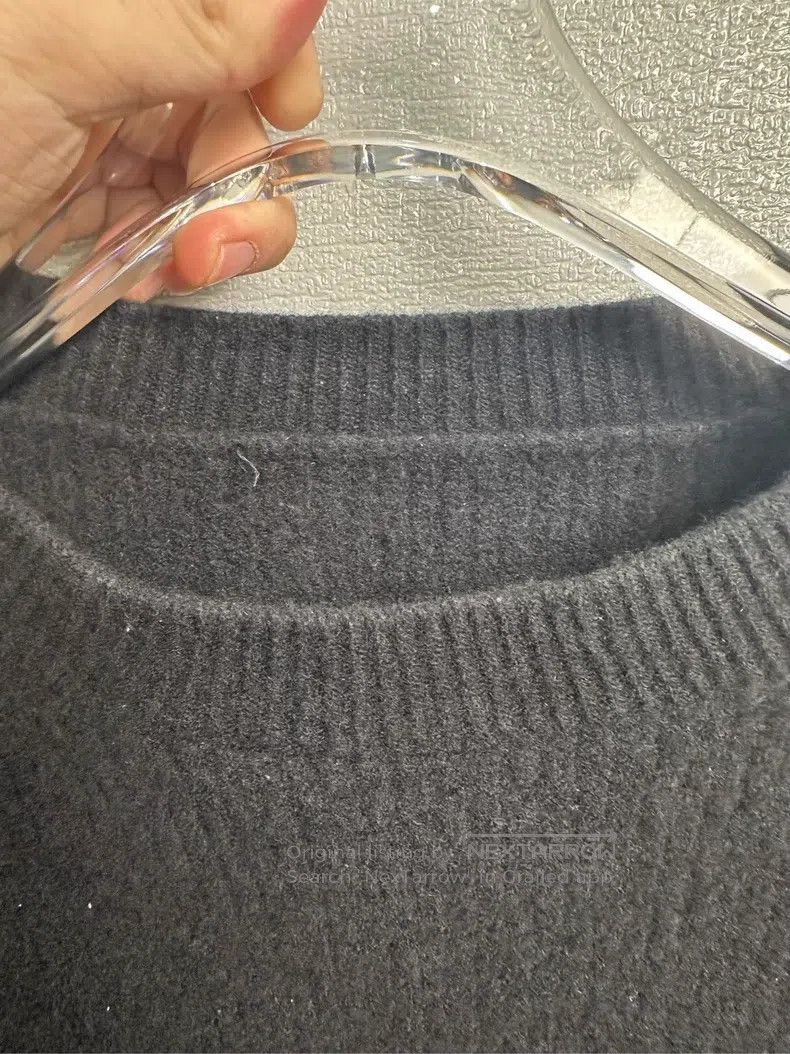 Balenciaga Balenciaga Wool knitted sweater, sleeve logo solid color Size US XL / EU 56 / 4 - 4 Thumbnail