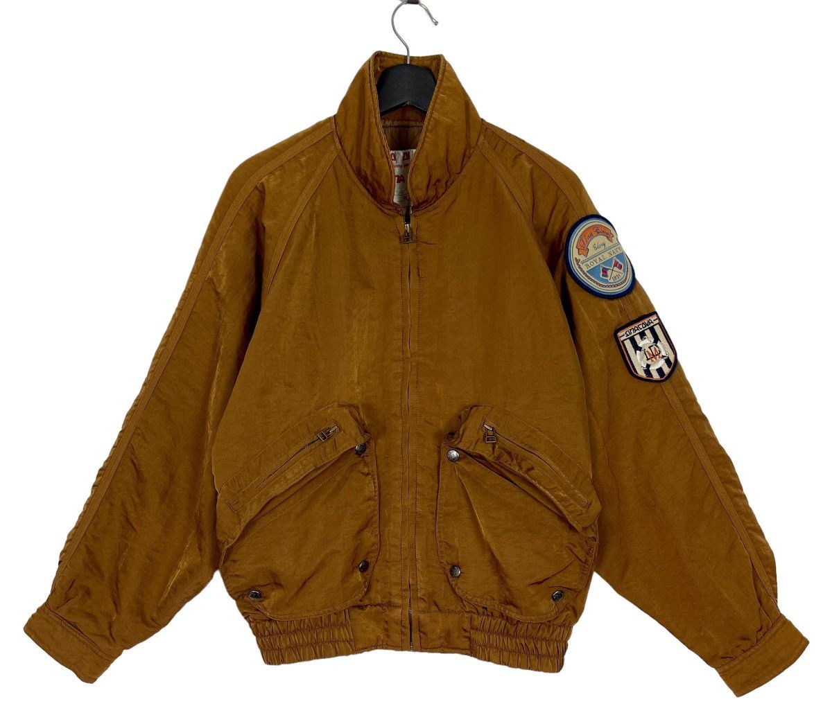 image of Italian Designers Vintage Lupo De Mare Sina Cova Navy Jacket in Brown Gold, Men's (Size Medium)