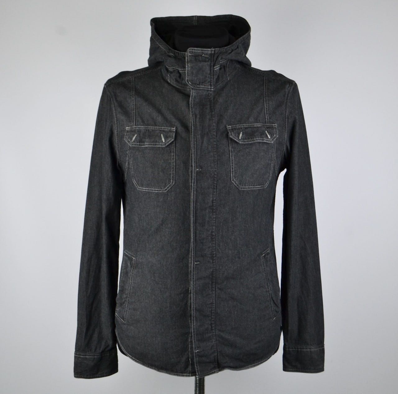 Allsaints All Saints Dye Cotton Wash Chambray Hooded Shirt Size M Size US M / EU 48-50 / 2 - 1 Thumbnail