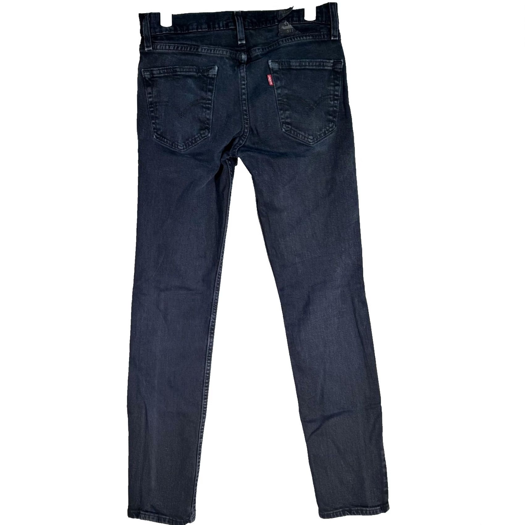 Levi's VINTAGE Levis 511 Jeans Mens 28x32 Black Slim Fit Stretch Denim Distressed Ripped Zipper Size US 28 / EU 44 - 2 Thumbnail