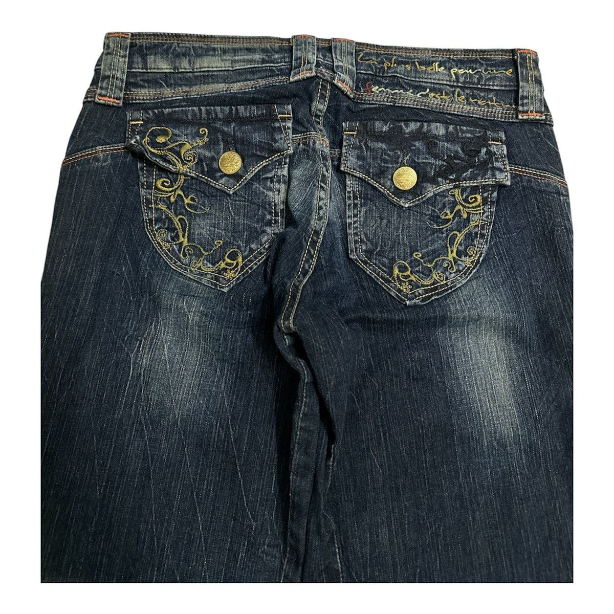 Distressed 2000s Vienus Flare Jeans Goa Lgb Y2K Style