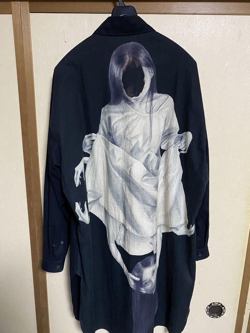 image of Yohji Yamamoto Black Scandal 20Ss Limited Uchida Suzume Shirts, Men's (Size Small)