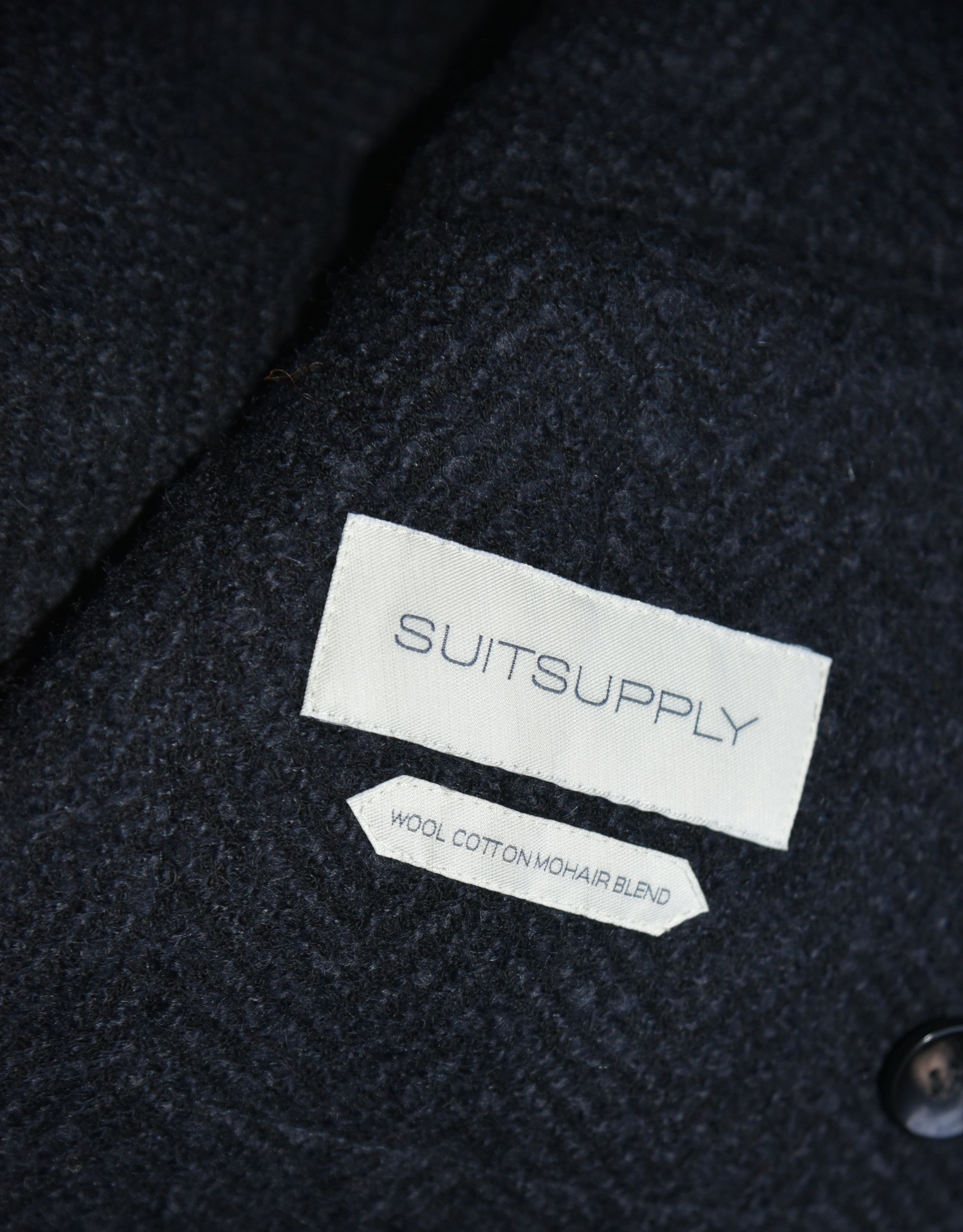 Suitsupply Suitsupply Navy Double Breasted Bouclé Jacket 40R Size 40R - 4 Thumbnail