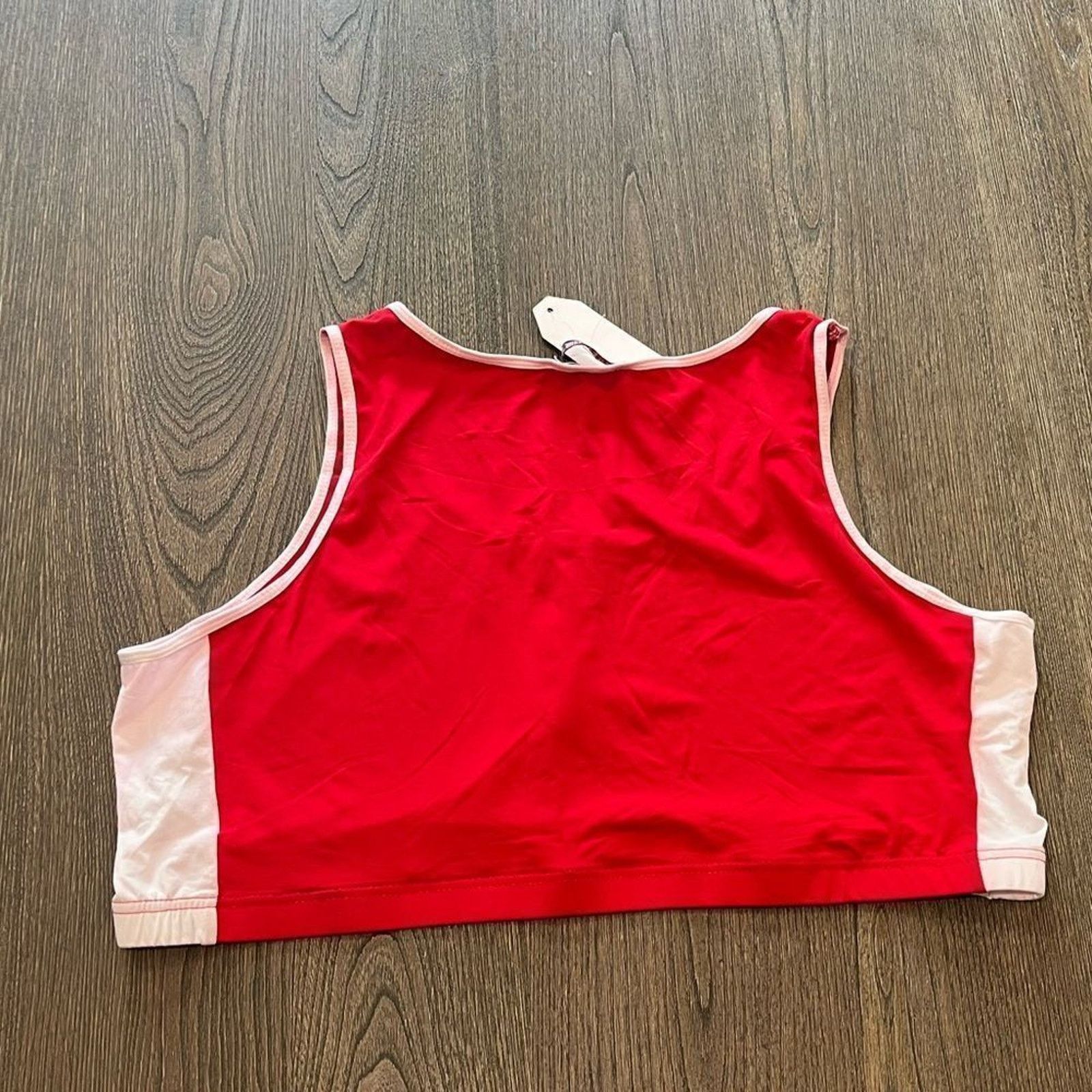 Vintage NWT AQ Sport Sports Bra Red Pink Size 3X Size 3XL / US 20-22 - 5 Thumbnail