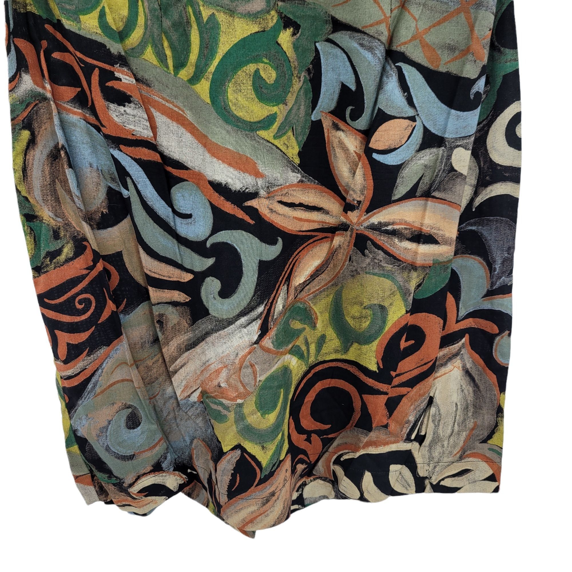 Vintage Vtg 80's Artsy Pencil Skirt Sz S Black Abstract Funky Zoot S Size 26" / US 2 / IT 38 - 7 Thumbnail