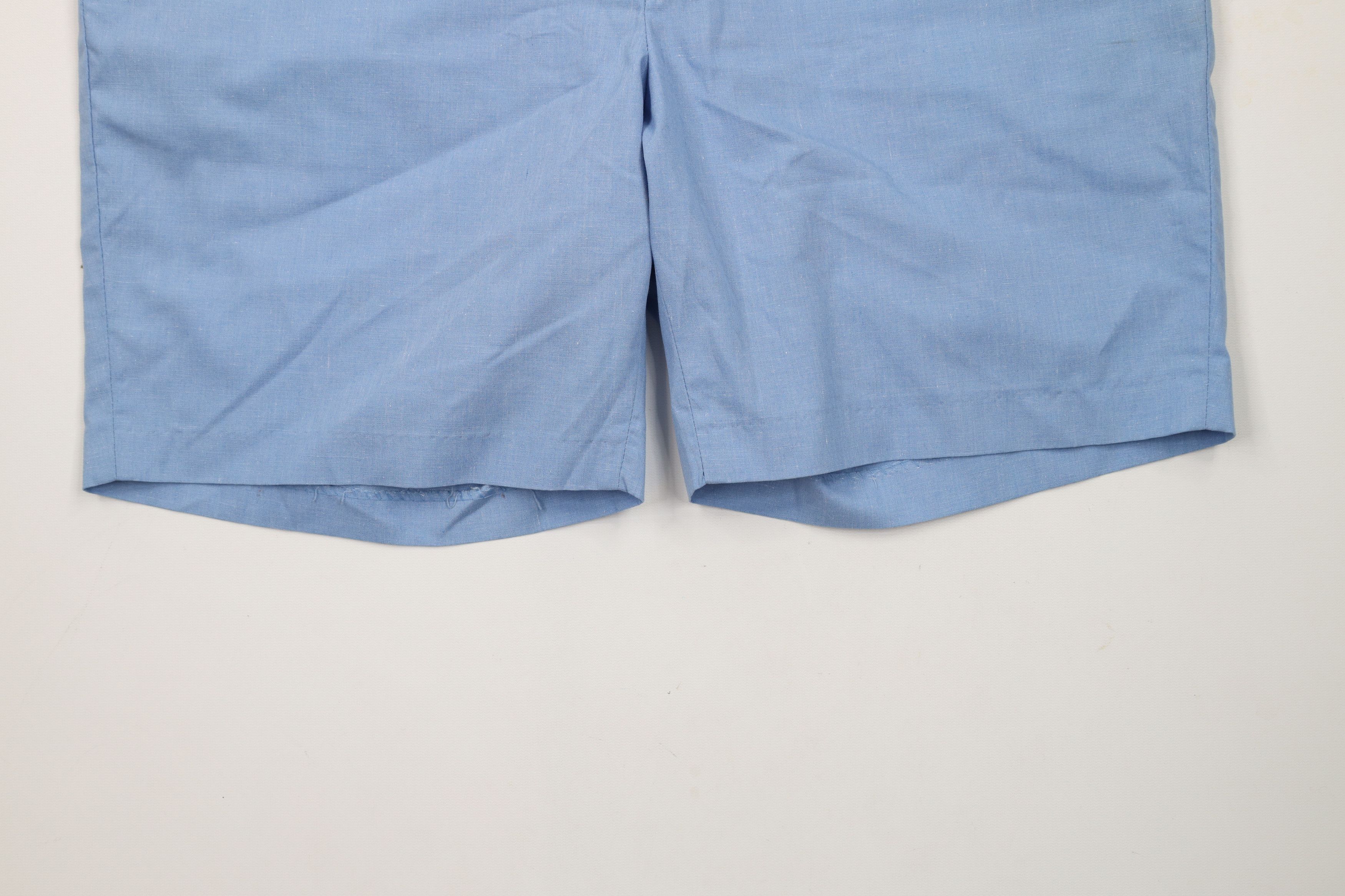 Vintage Vintage 60s 70s Streetwear Above Knee Chino Shorts Blue USA Size US 35 - 4 Thumbnail