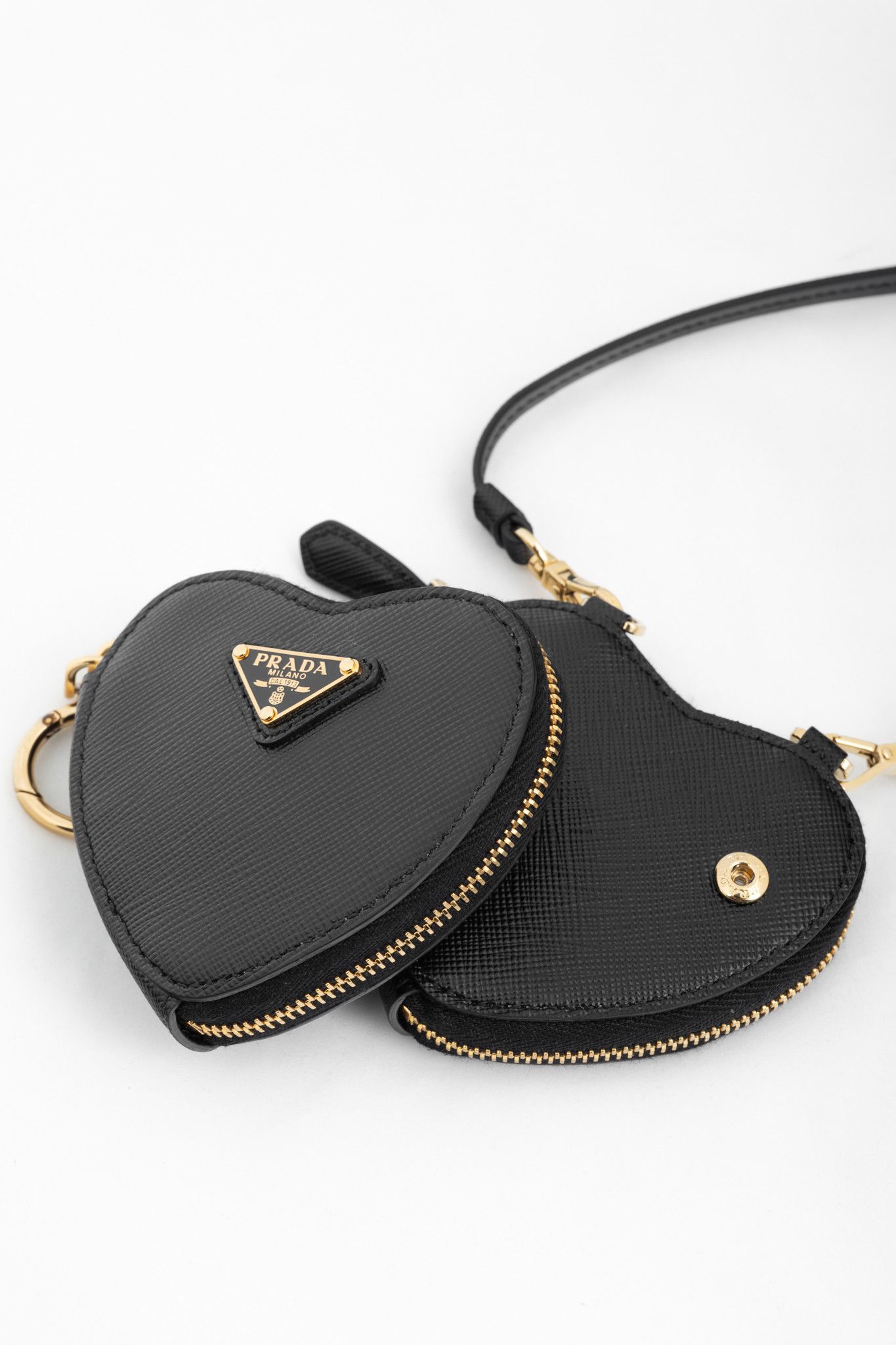 Prada Prada Nero Saffiano Leather Mini Heart Pouch Size ONE SIZE - 6 Thumbnail