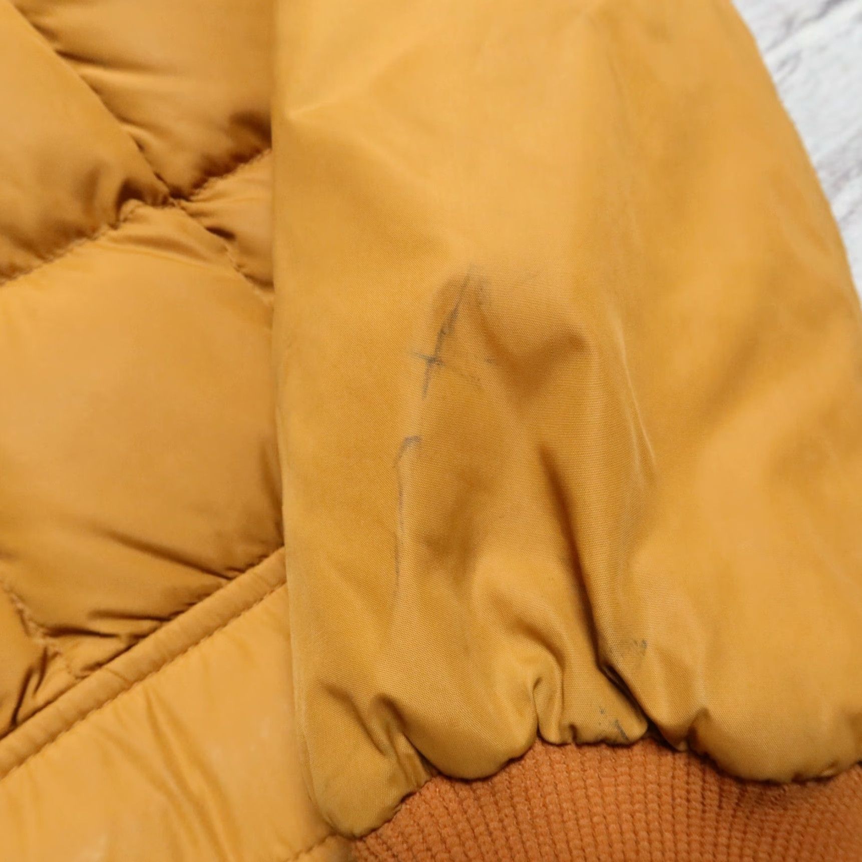 Eddie Bauer VINTAGE Eddie Bauer Quilted Down Jacket Men's Mustard 42 Nylon Skyliner Goose Rising Sun 70s Size US XS / EU 42 / 0 - 2 Thumbnail