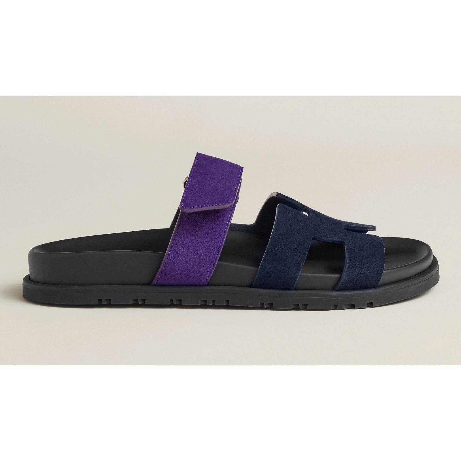 Hermes Hermes Chypre Sandal Black Violet Purple Blue H Logo Strap Size US 7 / IT 37 - 3 Thumbnail