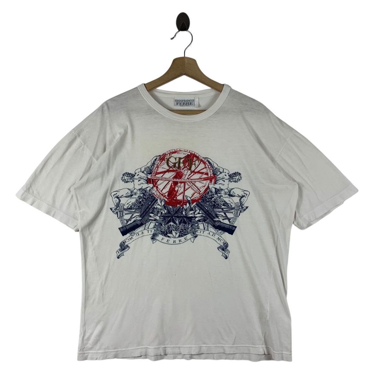 Gianfranco Ferre × Japanese Brand × Vintage Vintage 90s GIANFRANCO FERRE big printed embroidery tee Size US L / EU 52-54 / 3 - 1 Thumbnail