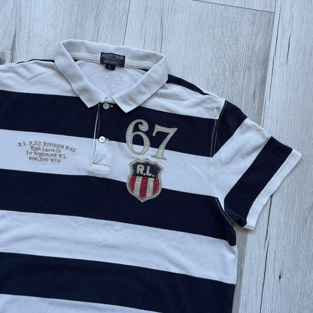 Polo Ralph Lauren × Vintage Vintage Polo Ralph Lauren USA Striped Y2K Polo T Shirt Rare Size US L / EU 52-54 / 3 - 3 Thumbnail