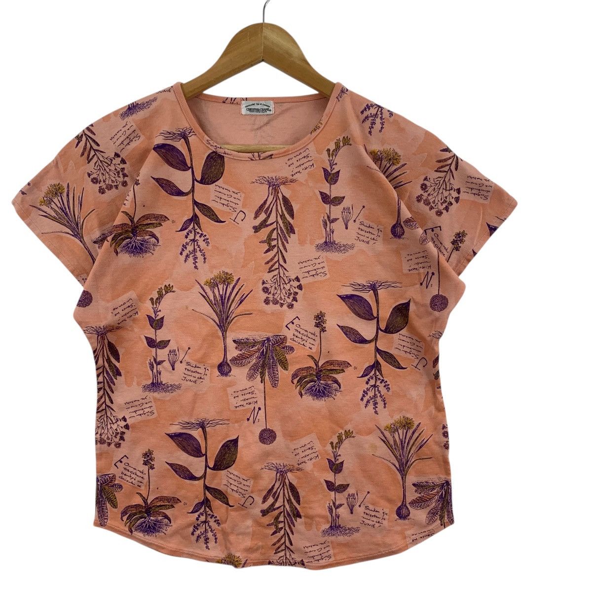 Vintage Vintage 80’ CRESTED CRANE TOKYO Designer AOP Tee Shirt Top Size S / US 4 / IT 40 - 4 Thumbnail