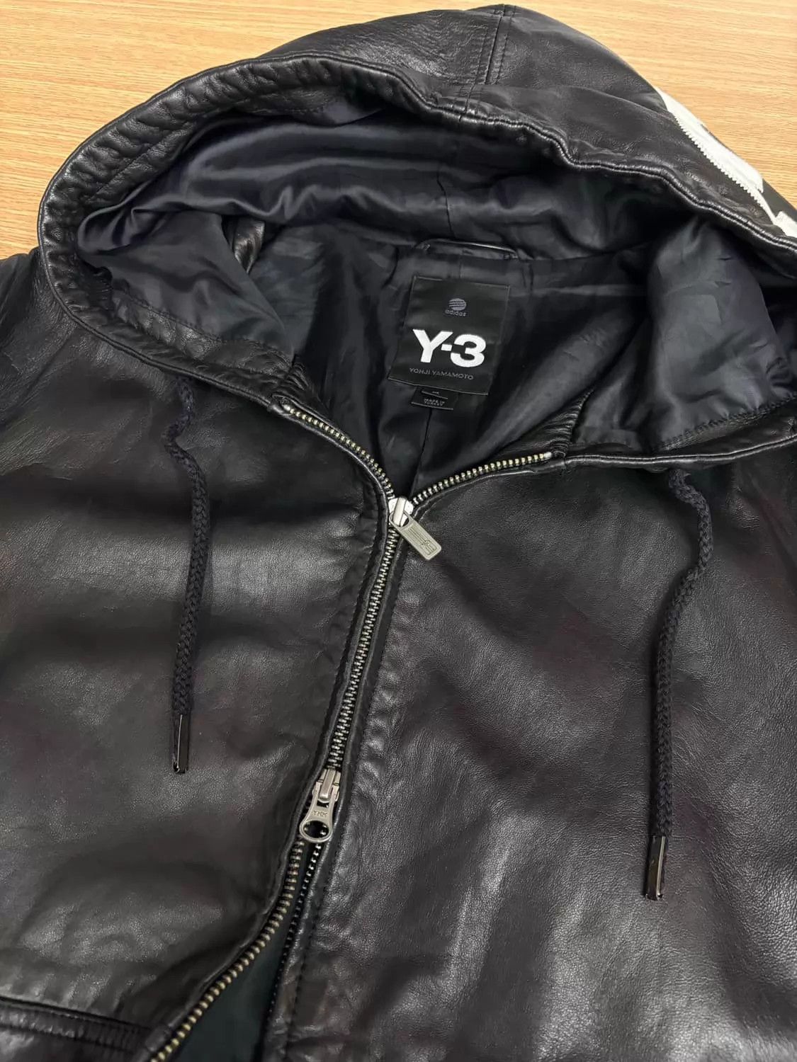Y-3 Y-3 Retro Dark Tech Hooded Logo Leather Jacket Unisex Size US M / EU 48-50 / 2 - 6 Thumbnail