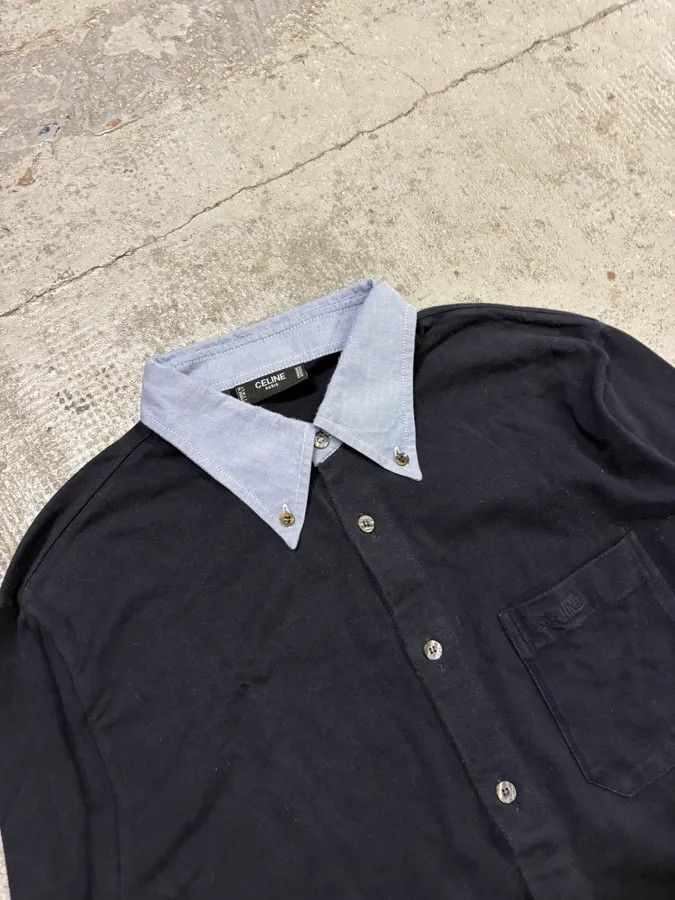 Celine 2000s Celine Navy Classy Pocket Shirt Size US M / EU 48-50 / 2 - 5 Thumbnail