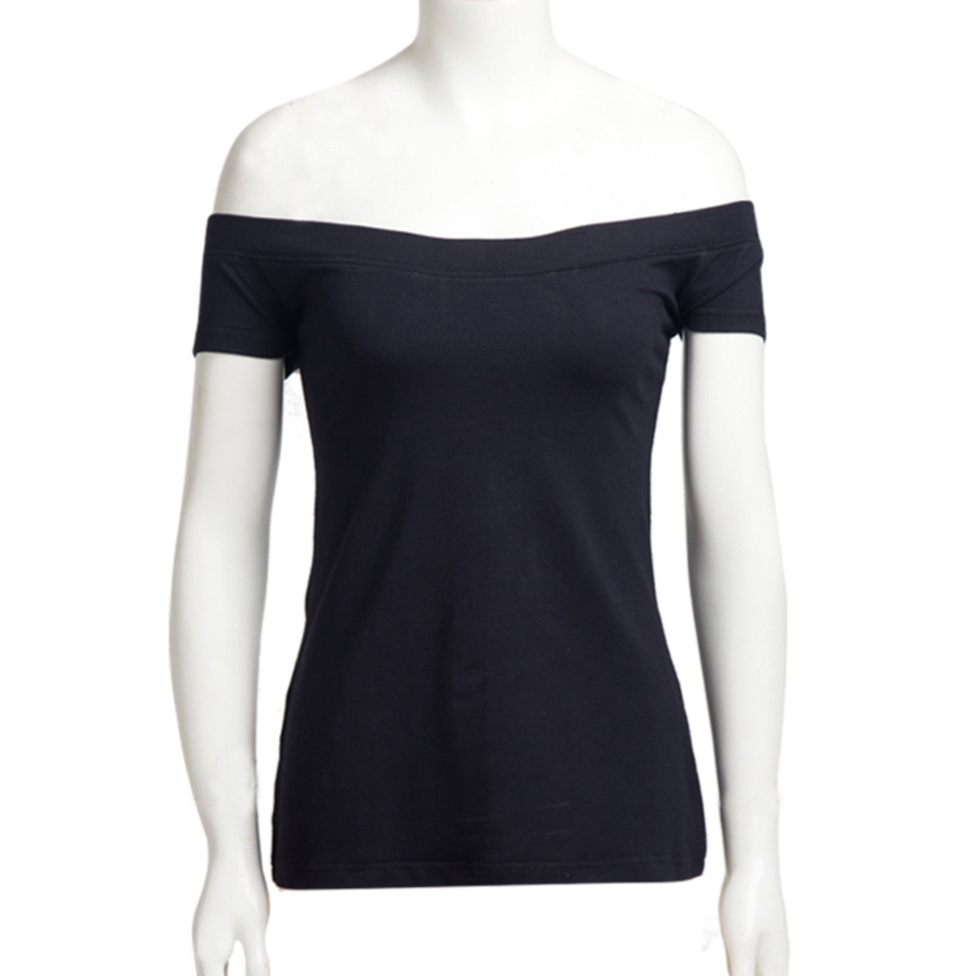 Other Black T-shirt off shoulder slim fit women shirt Size S / US 4 / IT 40 - 1 Thumbnail