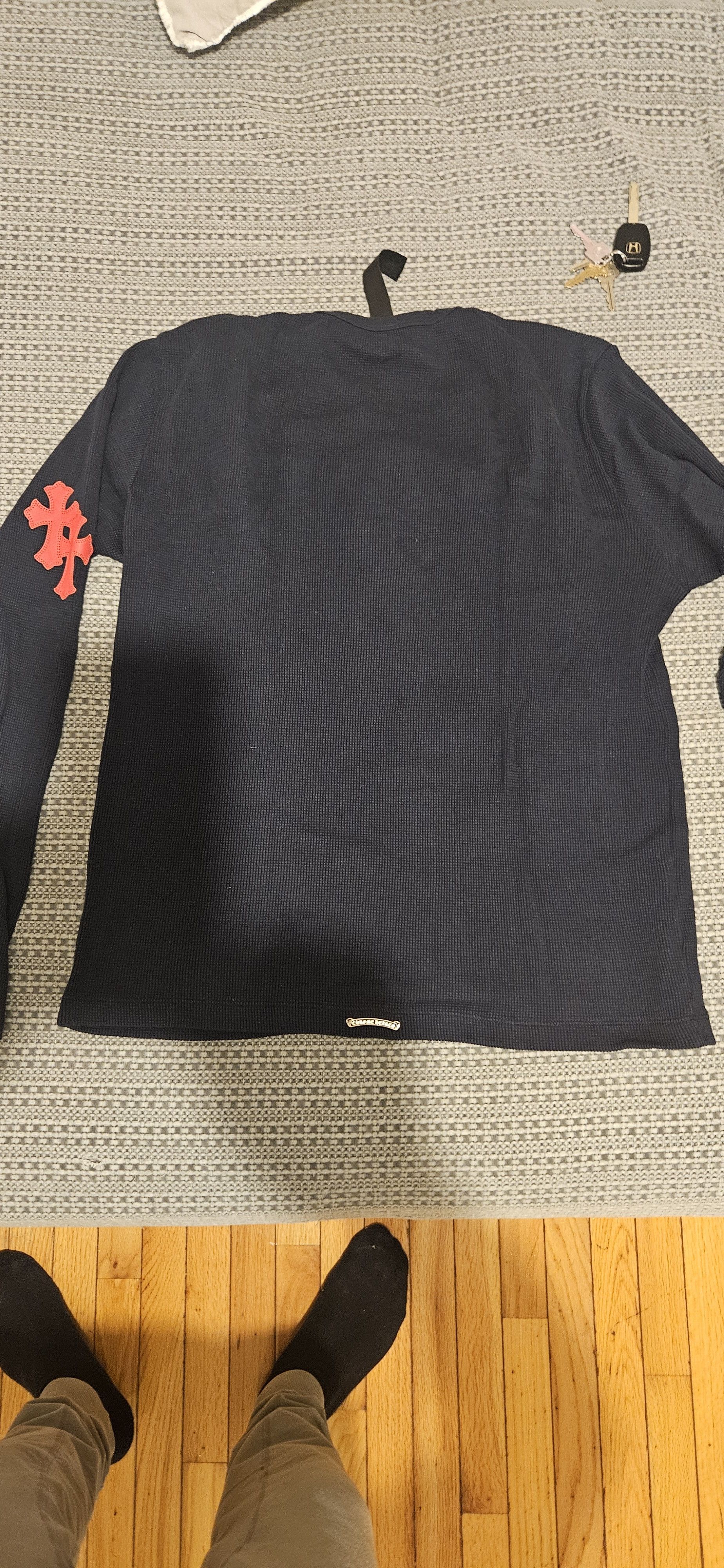 Chrome Hearts Blue thermal crew neck red cross patch Size US L / EU 52-54 / 3 - 3 Thumbnail