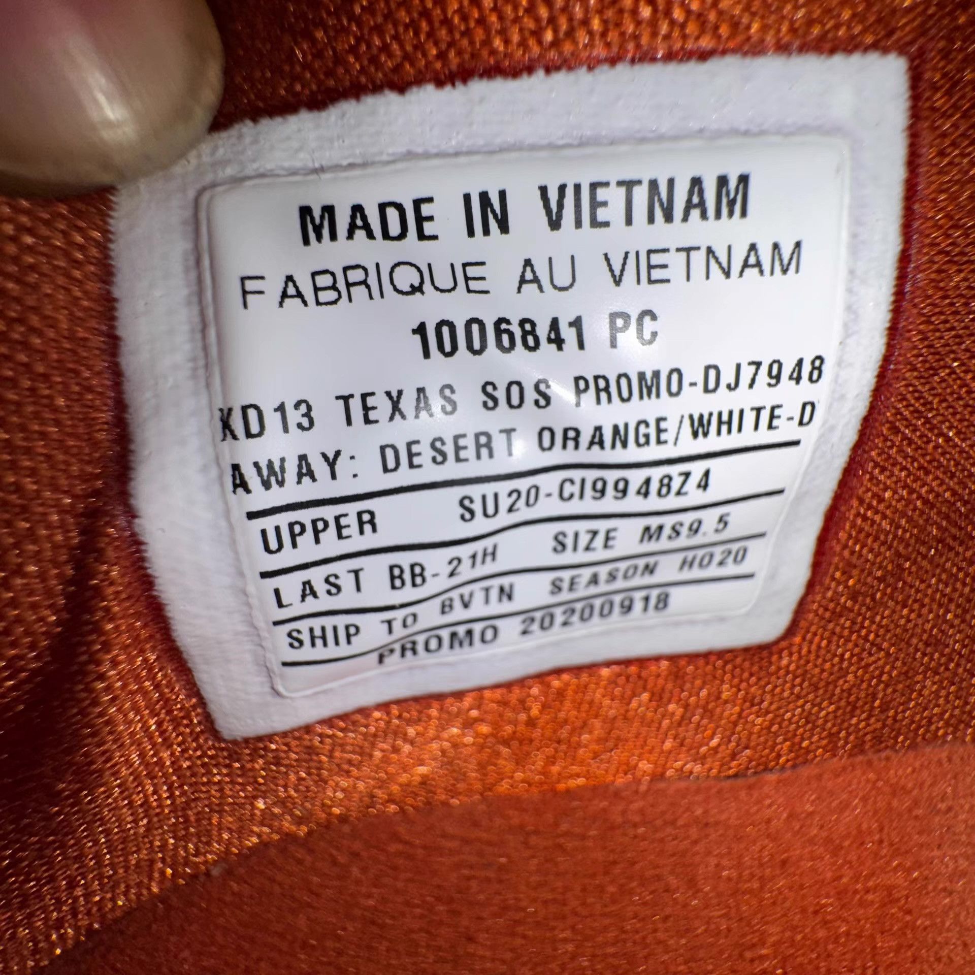 Nike Nike KD13 Texas PE Q10 Size US 9.5 / EU 42-43 - 4 Thumbnail