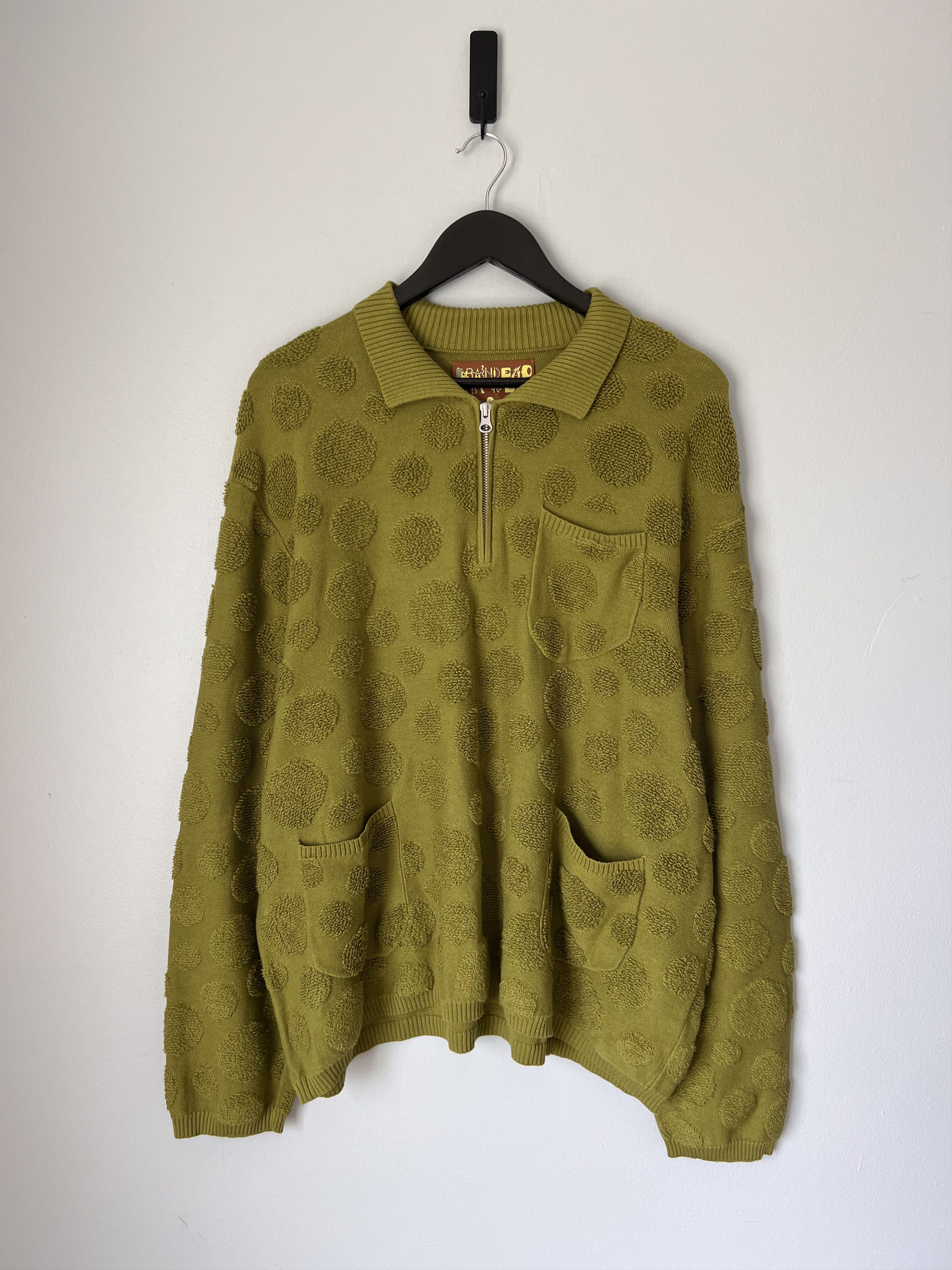 Brain Dead Brain Dead Dot Half Zip Sweater in Green Size US M / EU 48-50 / 2 - 1 Thumbnail