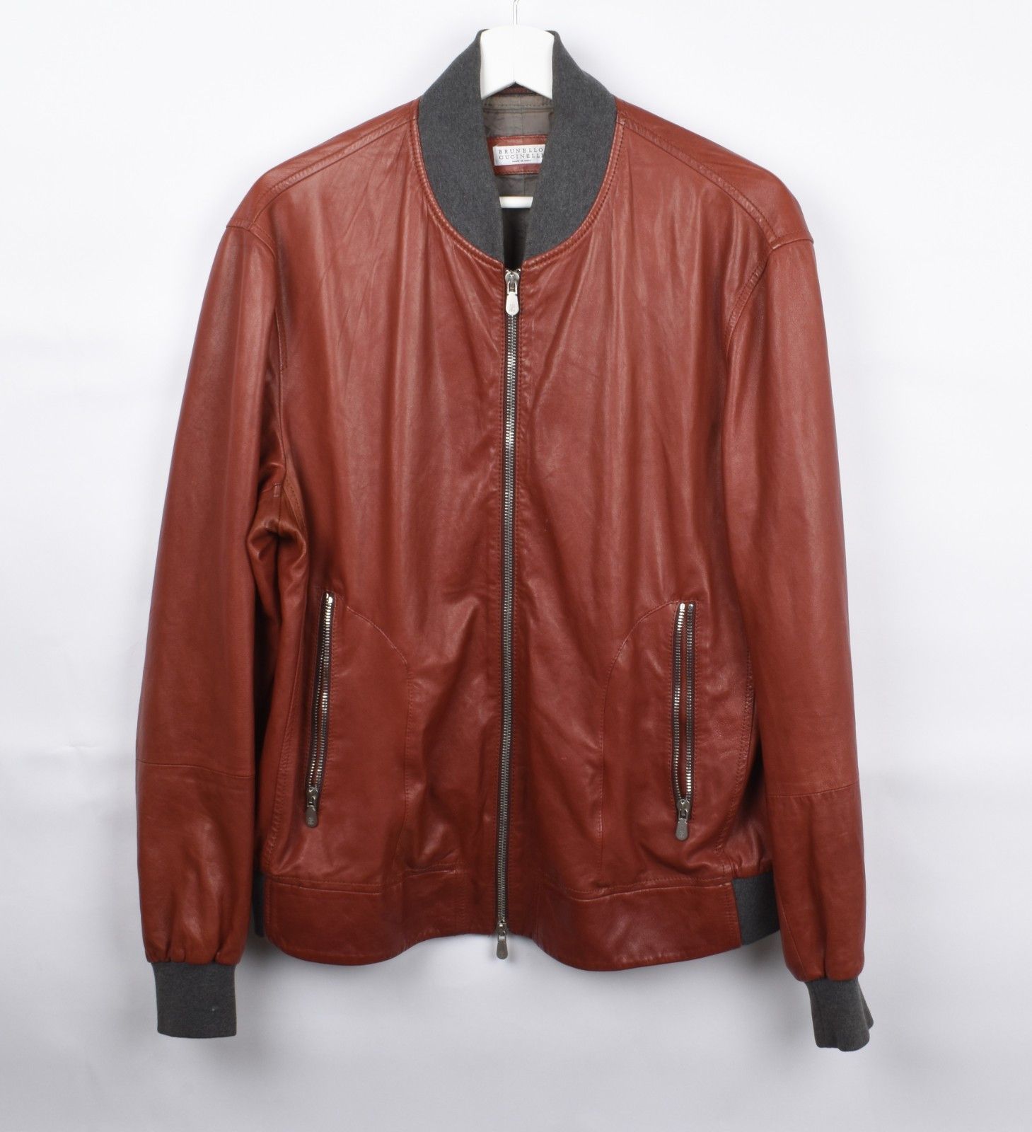 Brunello Cucinelli Brunello Cucinelli Men Jacket Leather Bomber Size L, S1891 Size US L / EU 52-54 / 3 - 1 Thumbnail