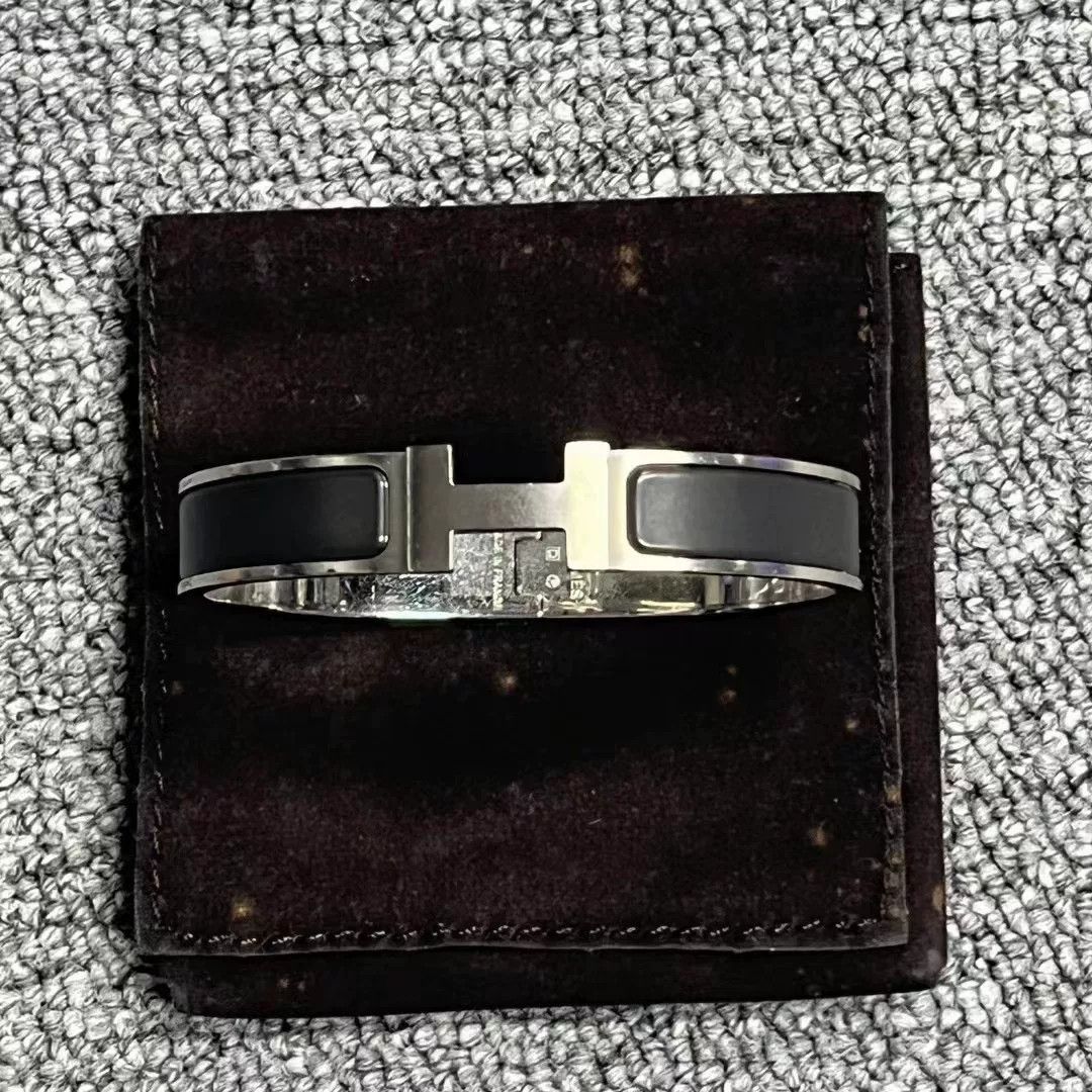 Hermes Hermes Matte Black H Open Adjustable Bangle Size ONE SIZE - 1 Thumbnail